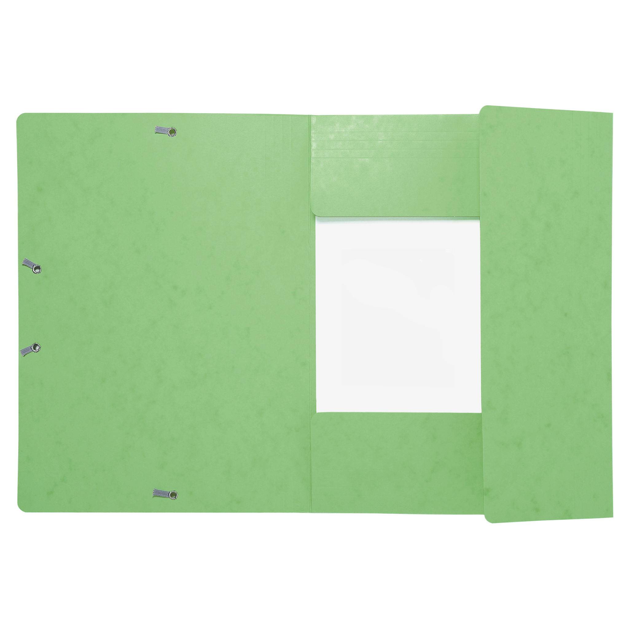 Exacompta 25x Sammelmappe +Gummizug 3 Klappen Karton A4 MAXI Lindgrün 17122H