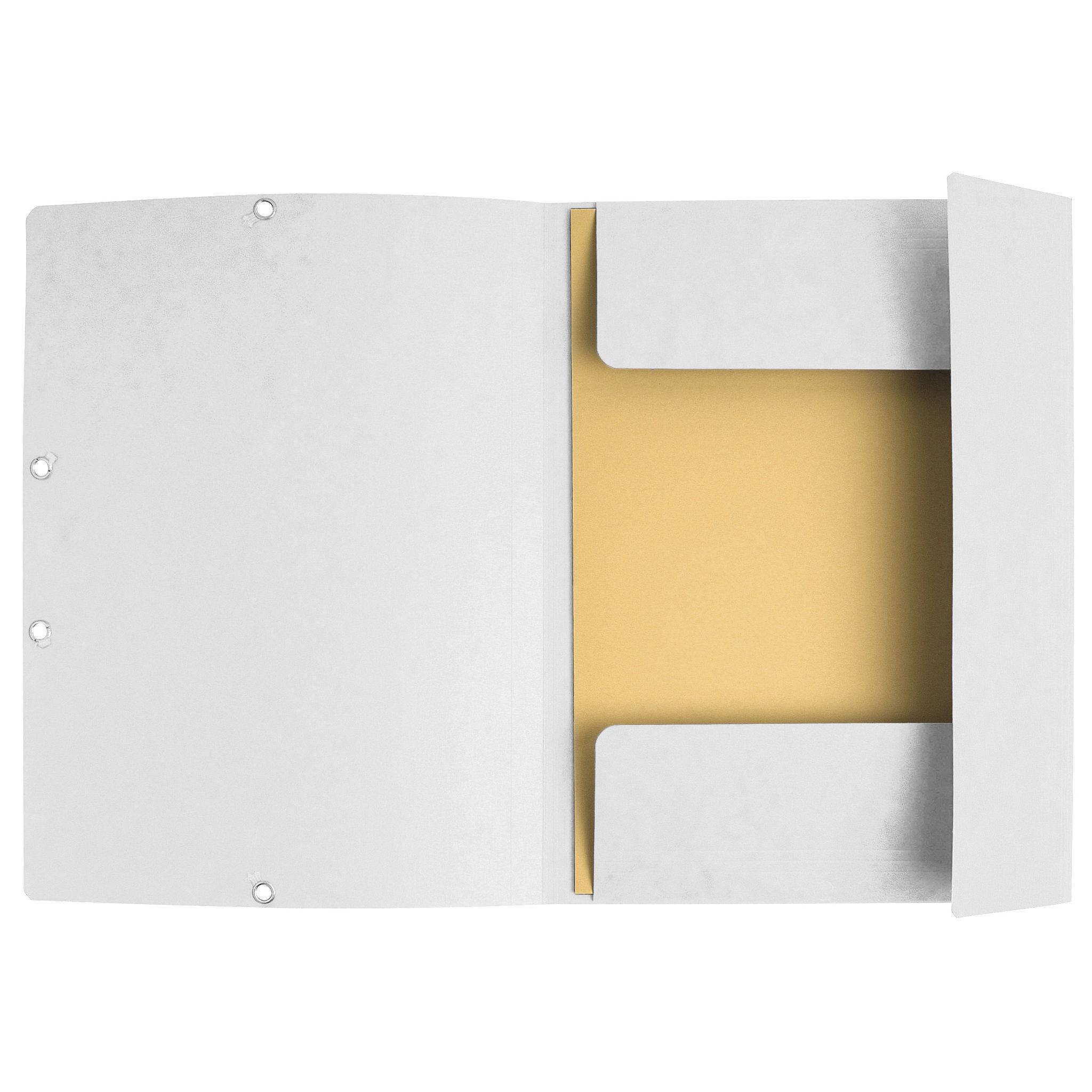 Exacompta 25x Sammelmappe + Gummizug 3 Klappen Karton 400g/m2 A4 Weiß 55506E