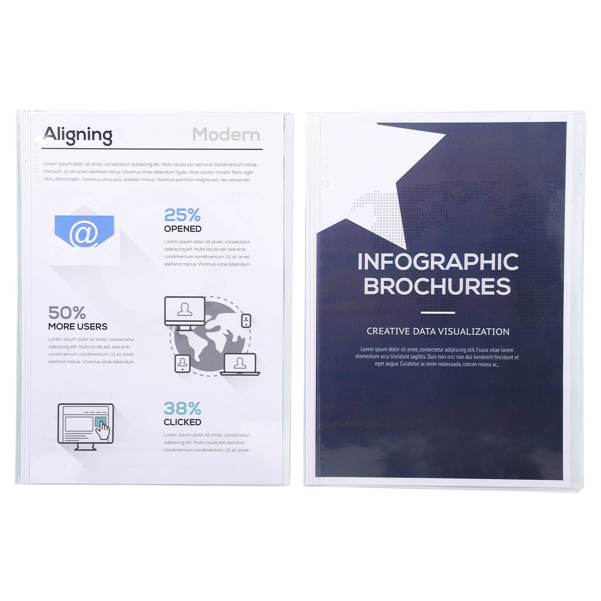 Exacompta 5x 10 Aktendeckel für Klemmschienen PVC 200µ A4 Kristall 42742E