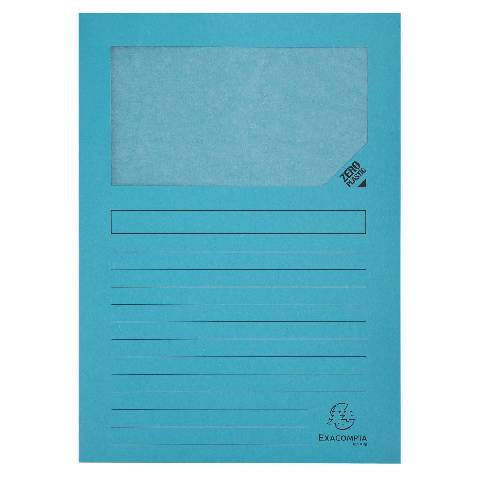 Exacompta 4x 100 Fenstermappen, A4, 160g, plastikfrei, Hellblau, 50106E