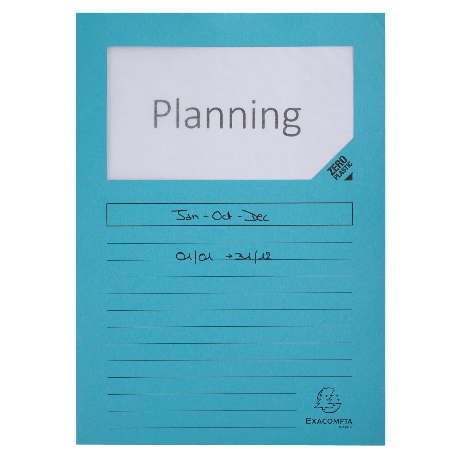 Exacompta 16x 25 Fenstermappen, A4, 160g, plastikfrei, Hellblau, 50252E