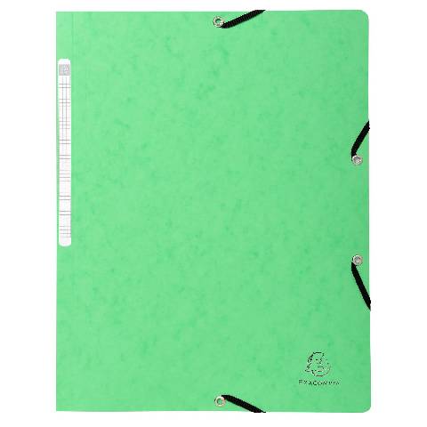 Exacompta 25x Eckspannmappe + Gummizug ohne Klappen, Karton, A4, Lindgrün, 5563E