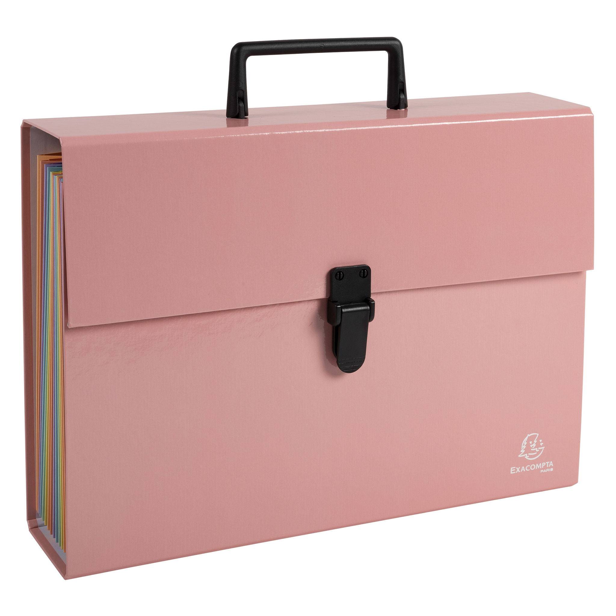 Exacompta 4x Fächermappe mit Griff, 18 Fächer, Aquarel - Korallenrot - 56767E