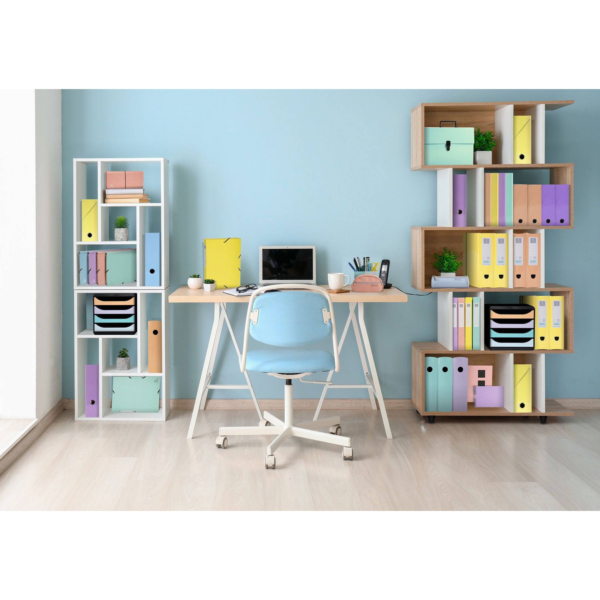 Exacompta 4x Fächermappe mit Griff, 18 Fächer, Aquarel - Malve - 56765E