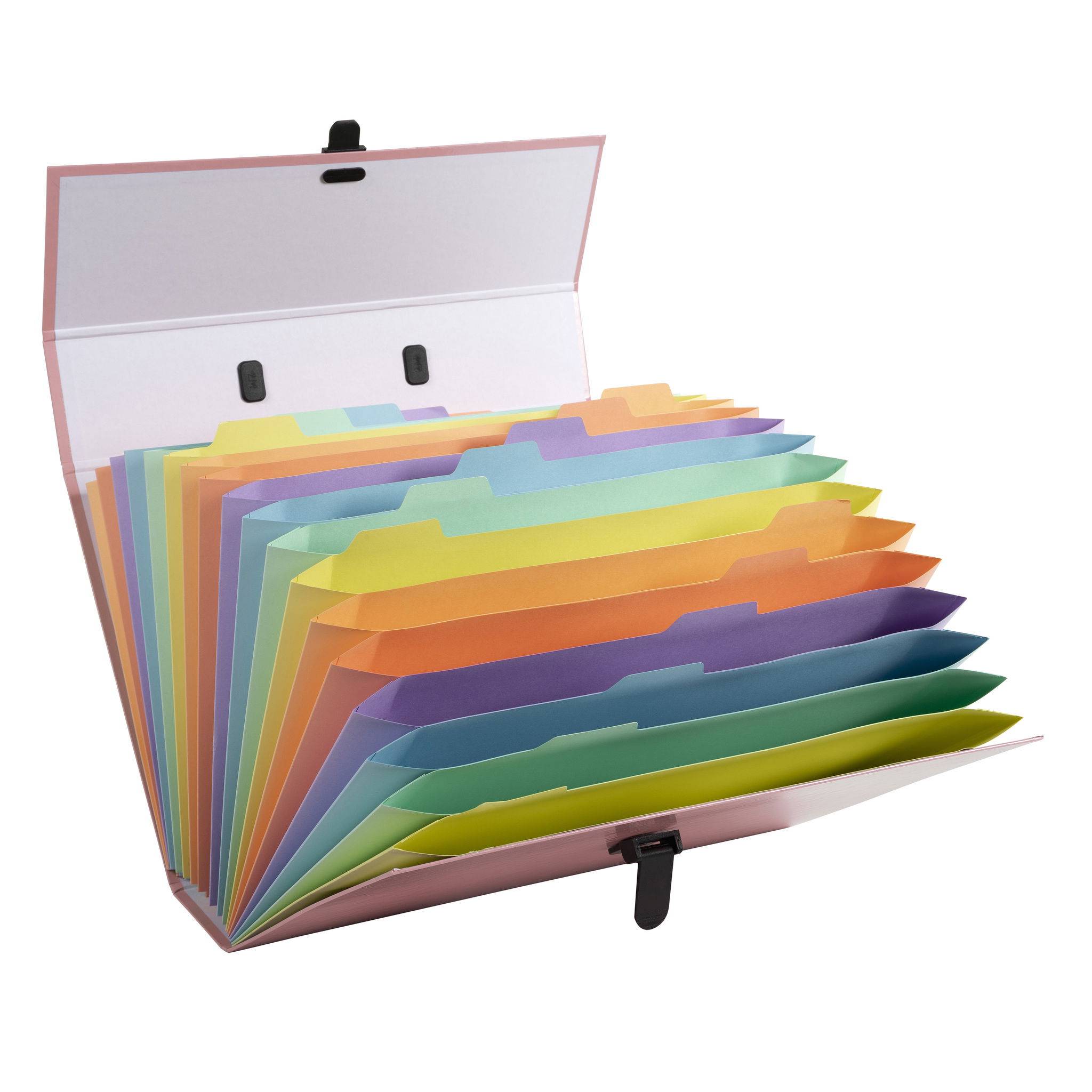 Exacompta 4x Fächermappe mit Griff, 18 Fächer, Aquarel - Korallenrot - 56767E