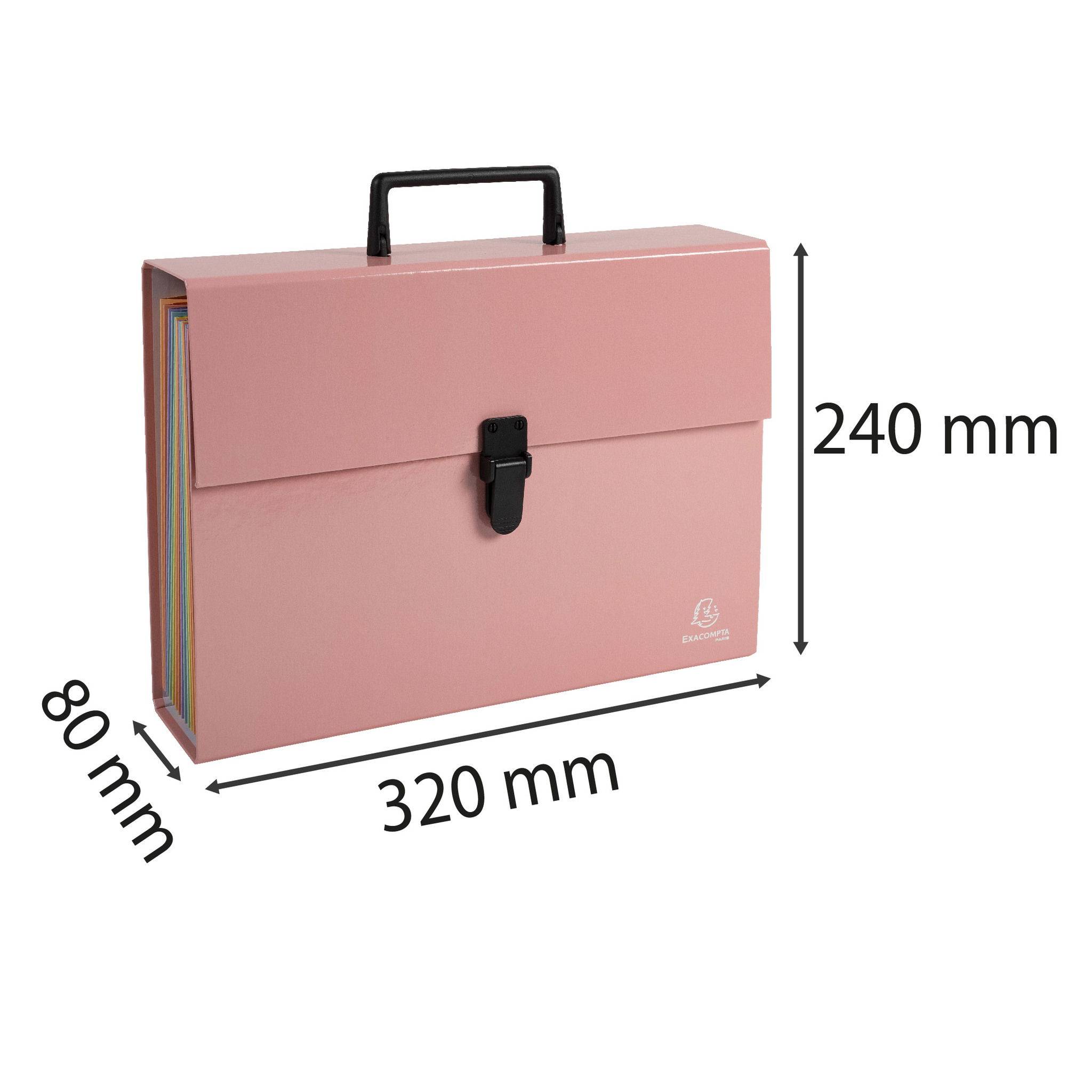 Exacompta 4x Fächermappe mit Griff, 18 Fächer, Aquarel - Korallenrot - 56767E