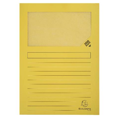 Exacompta 16x Pack 25 Fenstermappen, A4, 160g, plastikfrei - Gelb - 50259E