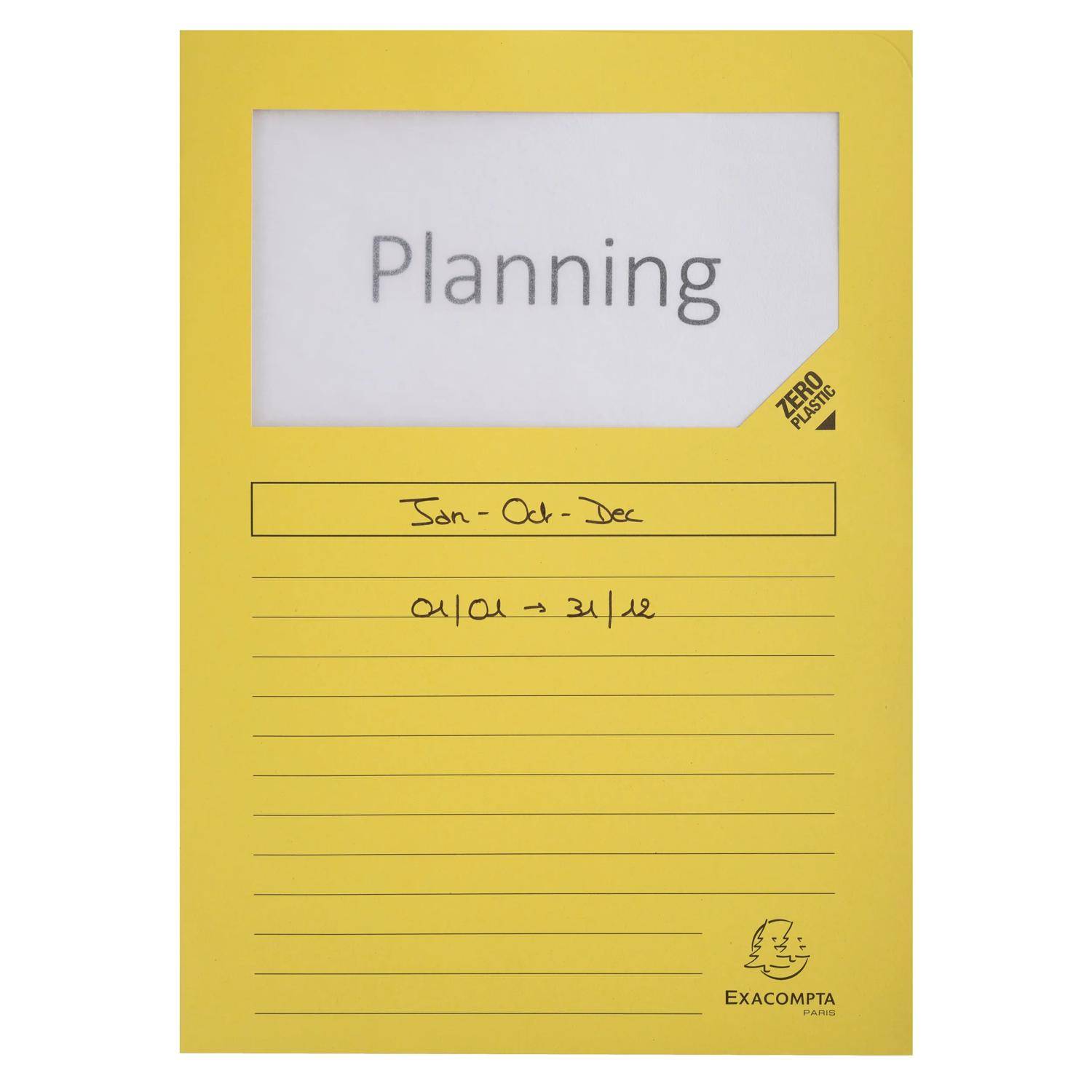 Exacompta 4x Pack 100 Fenstermappen, A4, 160g, plastikfrei - Gelb - 50109E