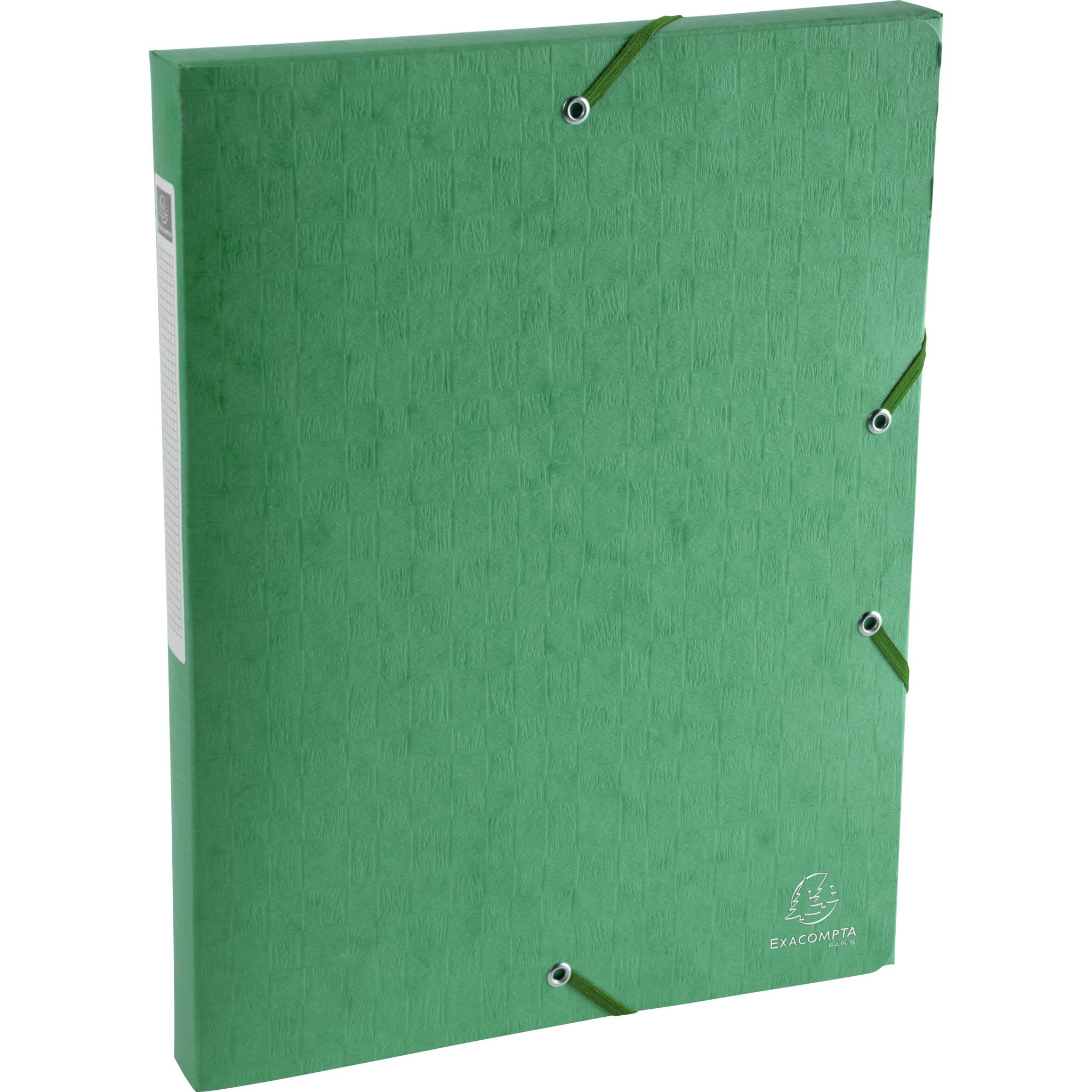 Exacompta 10x Archivbox Rücken 25mm + Etikett Karton 600g/qm A4 Grün 50703E