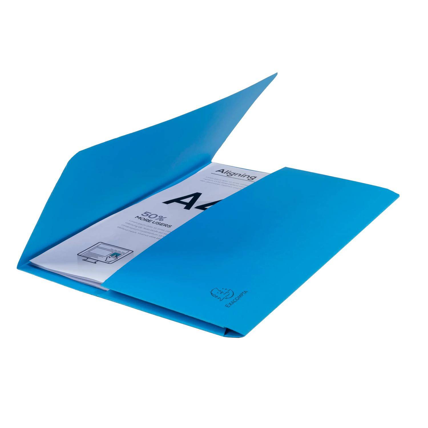 Exacompta 10x 10 Aktenmappe, Verschlußkappe, RC Kart., A4, Hellblau, 46972E