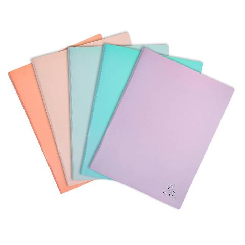 Exacompta 12x Sichtmappe A4 mittelfestem PP 40 Hüllen Aquarel sortiert 88460E