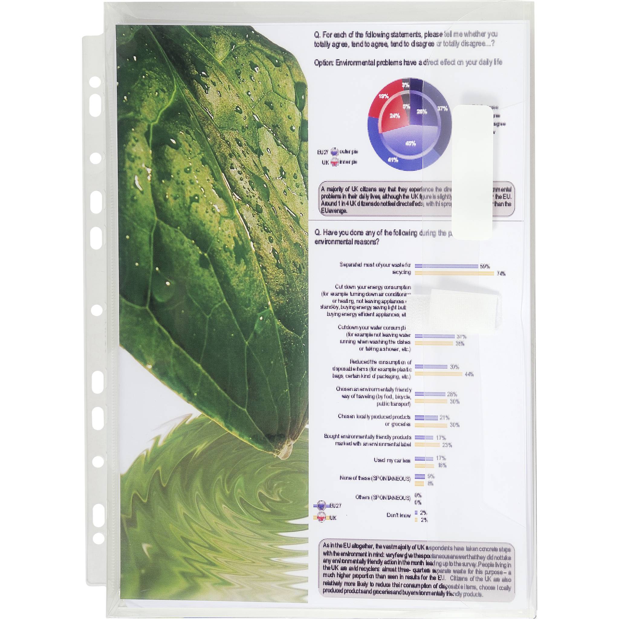 Exacompta 4x Beutel 10 gelochten Schutzhüllen A4 Klettverschluss Kristall 5505E