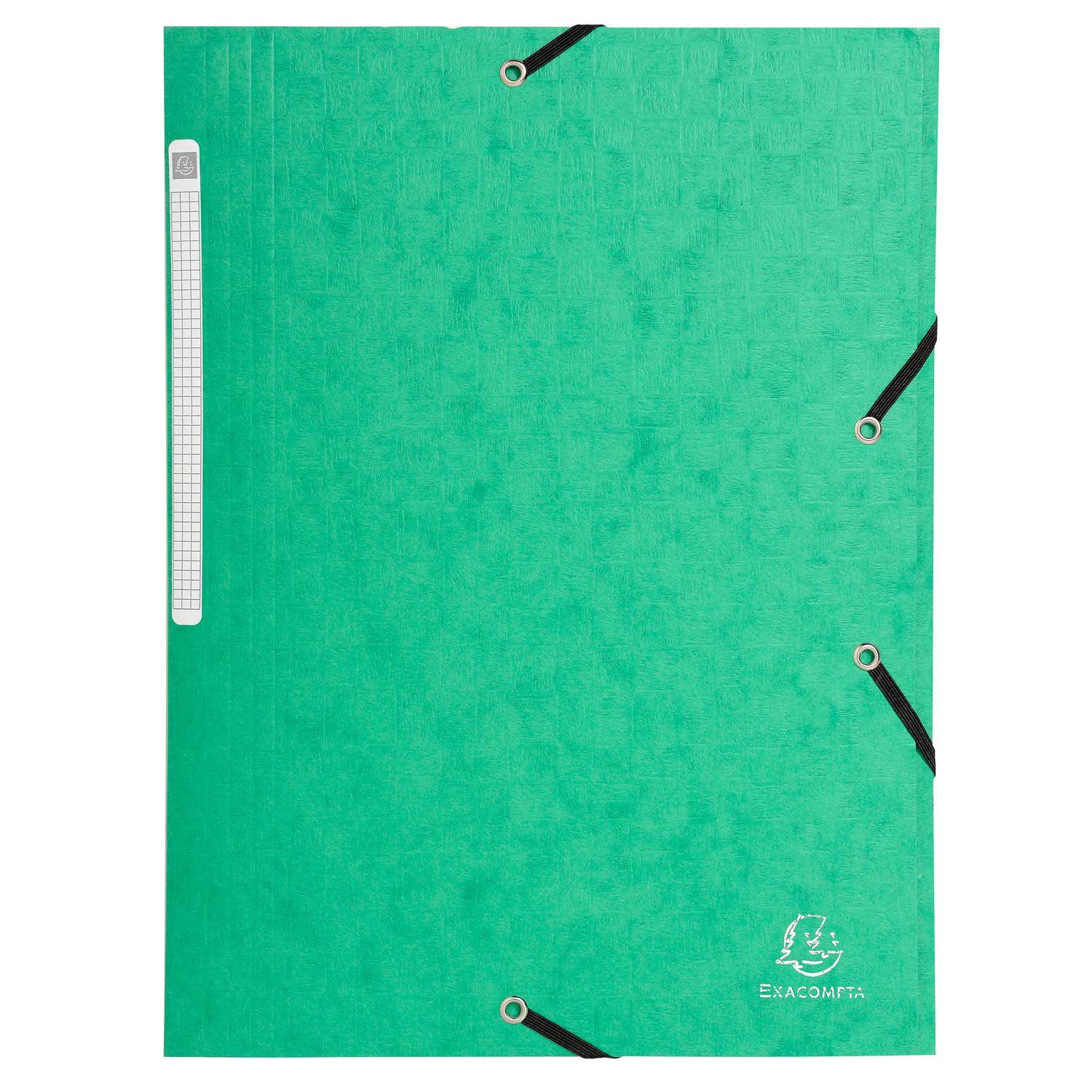 Exacompta 50x Sammelmappe + Gummizug 3 Klappen Karton 425g/qm A4 sortiert 55750E