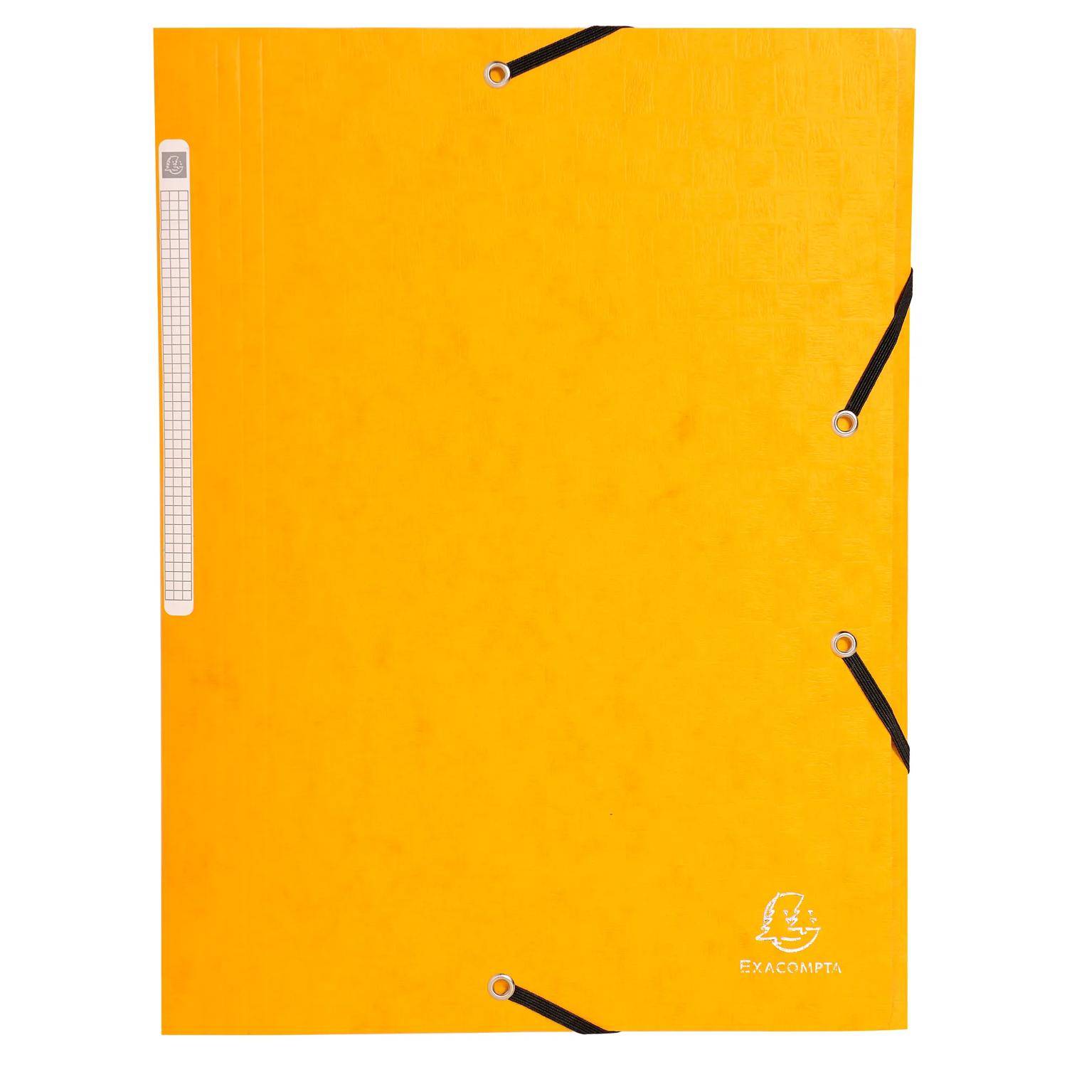 Exacompta 50x Sammelmappe + Gummizug 3 Klappen Karton 425g/qm A4 sortiert 55750E