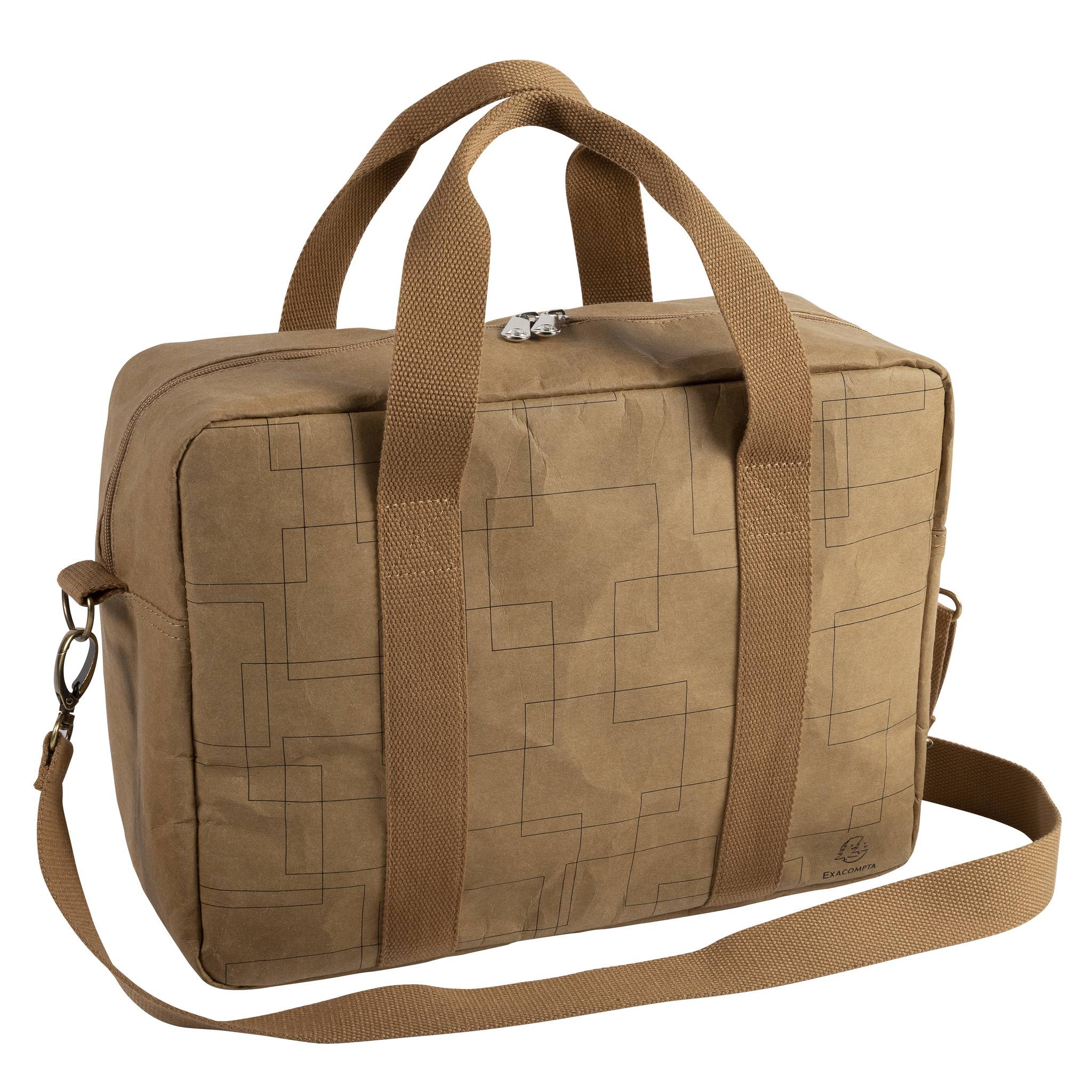 Exacompta 17660E Tasche 39x29x15cm aus Papier in Lederoptik, Eterneco - Braun geometrische Motive