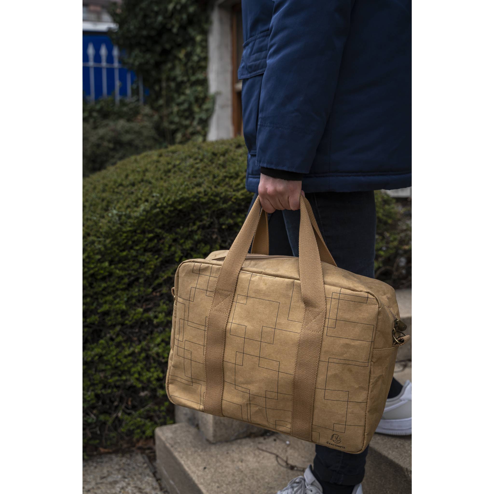 Exacompta 17660E Tasche 39x29x15cm aus Papier in Lederoptik, Eterneco - Braun geometrische Motive