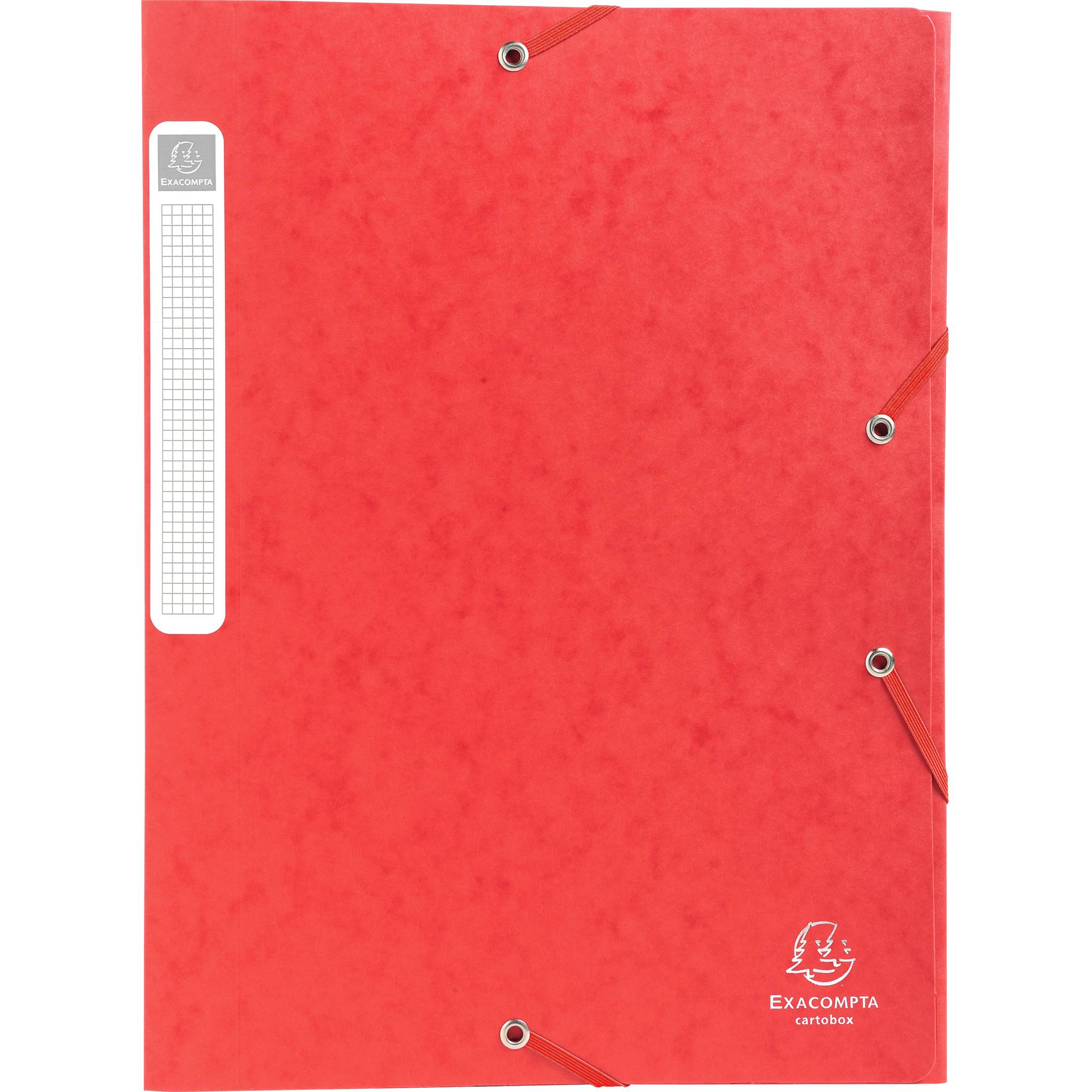 Exacompta 10x Archivbox Rücken 40mm Karton + 3 Klappen Gummizug A4 Rot 14009H