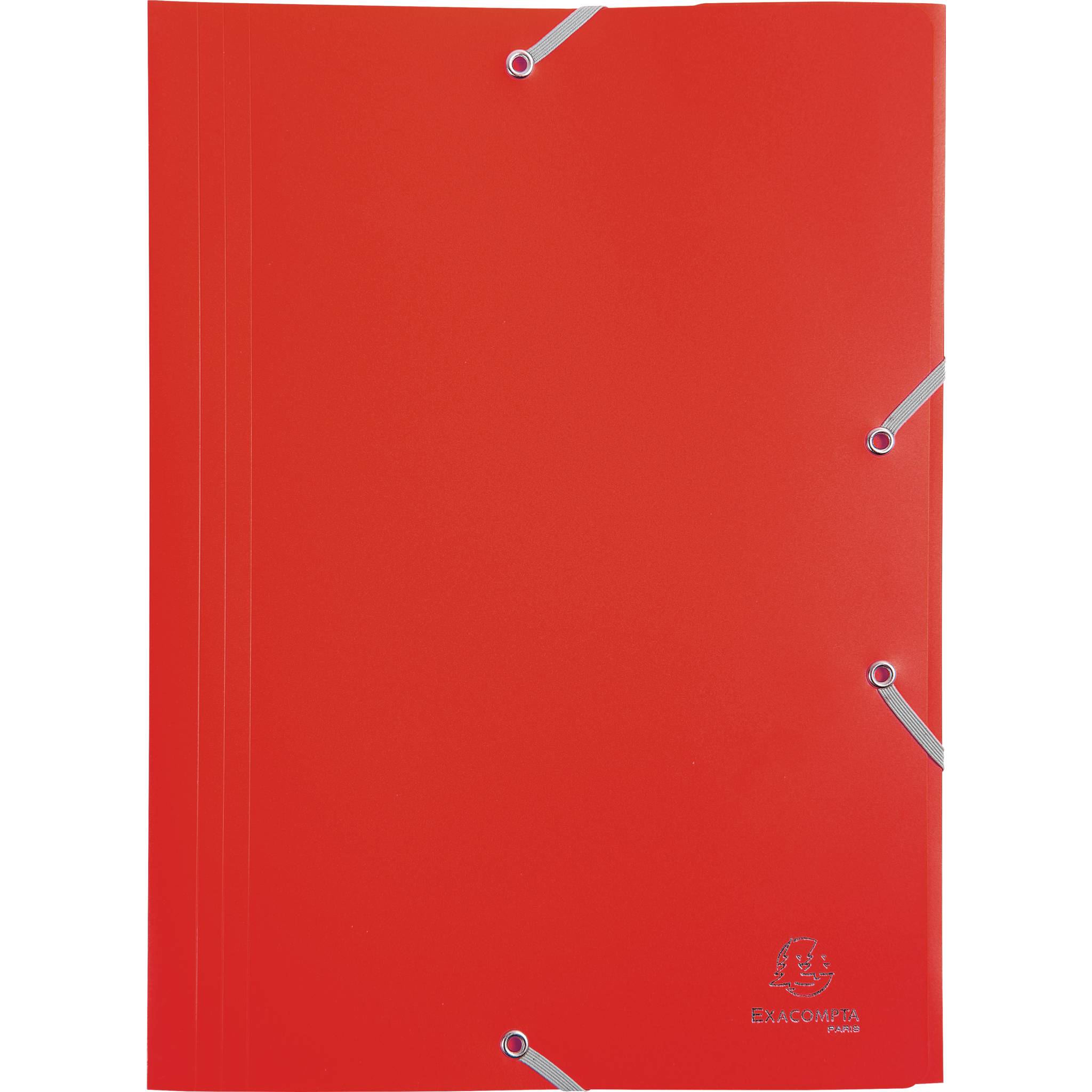 Exacompta 30x Sammelmappe +Gummizug 3 Klappen PP 400µ Eco A4 Rot 55905E