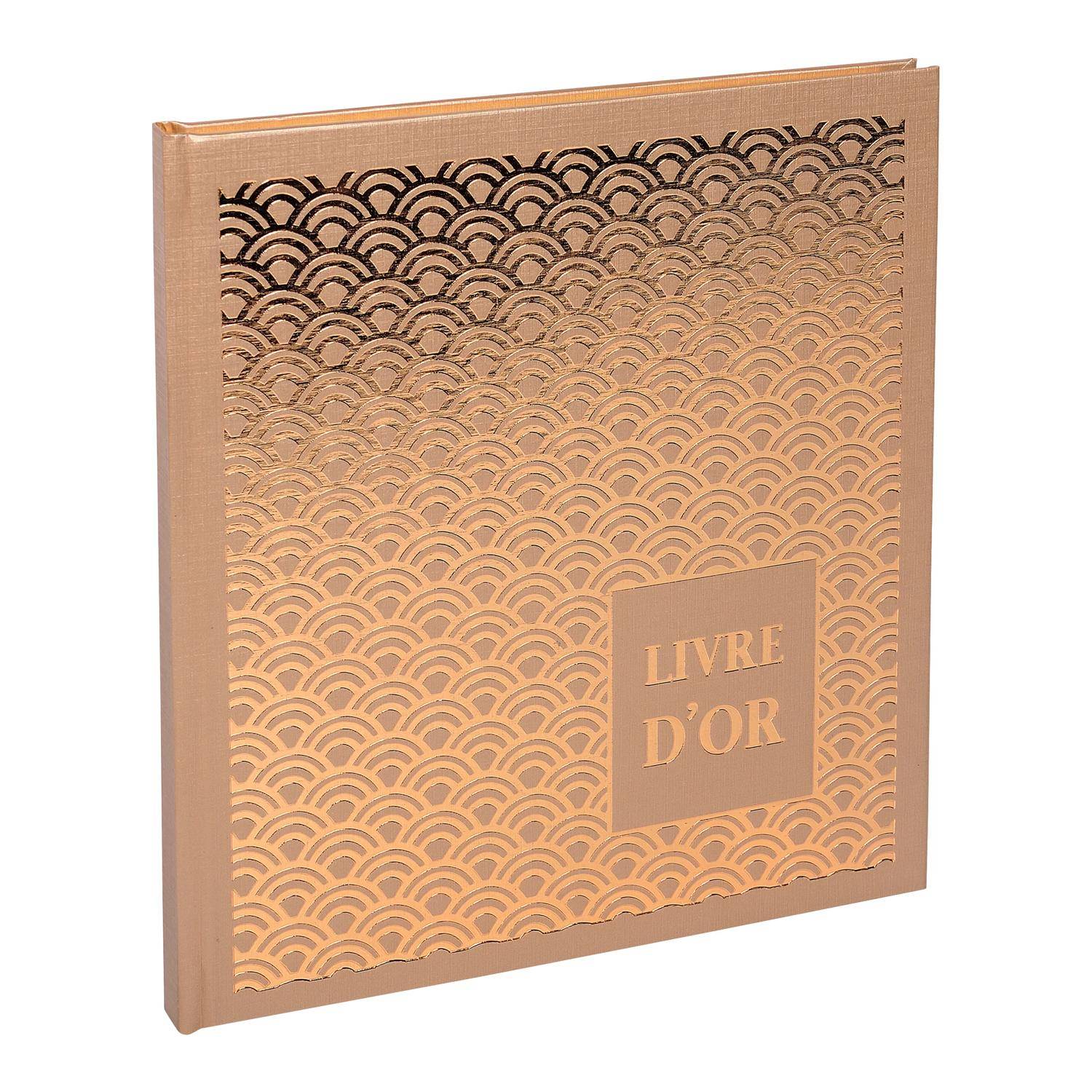 Exacompta 2x Gästebuch PALMYRE 140 Seiten Kanten in Gold 21x19 cm Sortiert 952E