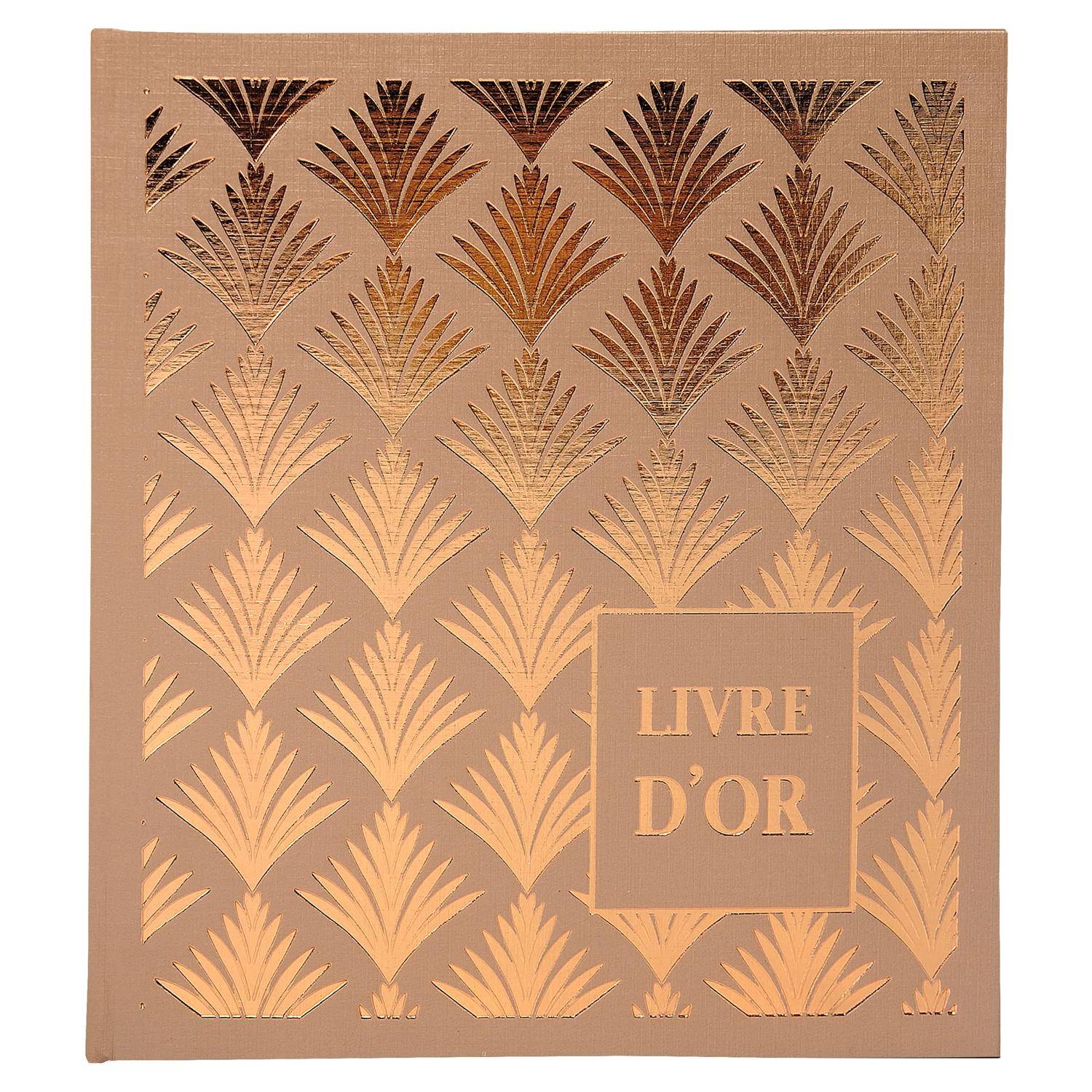 Exacompta 2x Gästebuch PALMYRE 140 Seiten Kanten in Gold 21x19 cm Sortiert 952E
