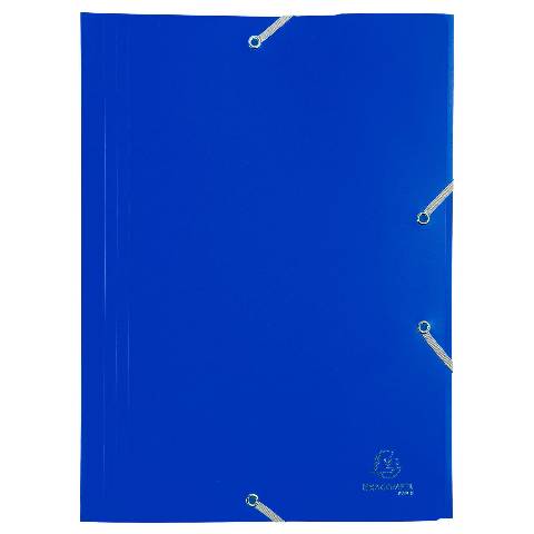 Exacompta 30x Sammelmappe +Gummizug 3 Klappen PP 400µ Eco A4 Blau 55902E