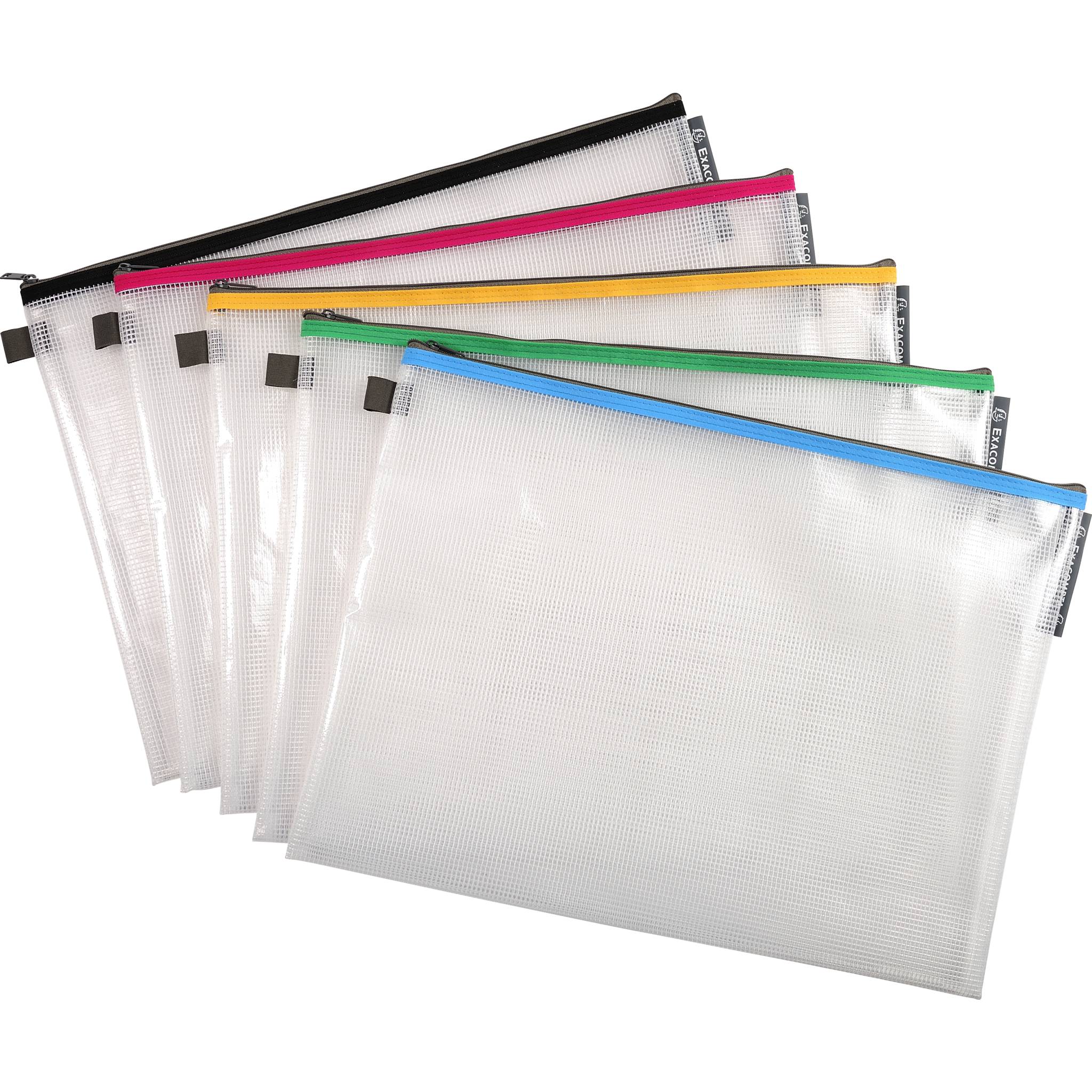 Exacompta 10x Tasche EVA + Reißverschluss, flexibel PP, DIN A3, sortiert, 34160E
