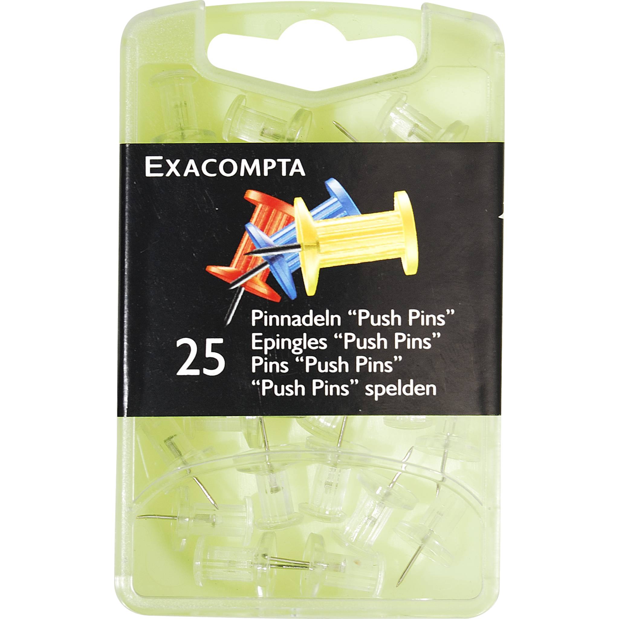 Exacompta Blisterbox 25x Pinnwandnadeln Push Pins Ø10mm 7mm Kristall 14712E