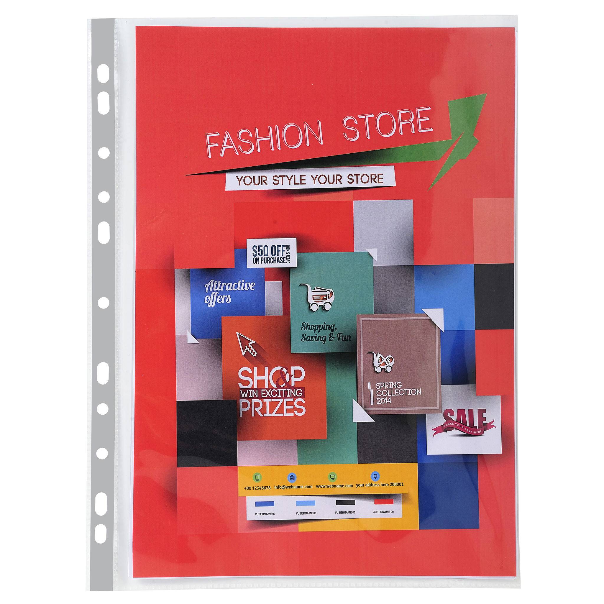 Exacompta 5x 10 Prospekthüllen für Exagraphic PP Format A4 Transparent 56634E