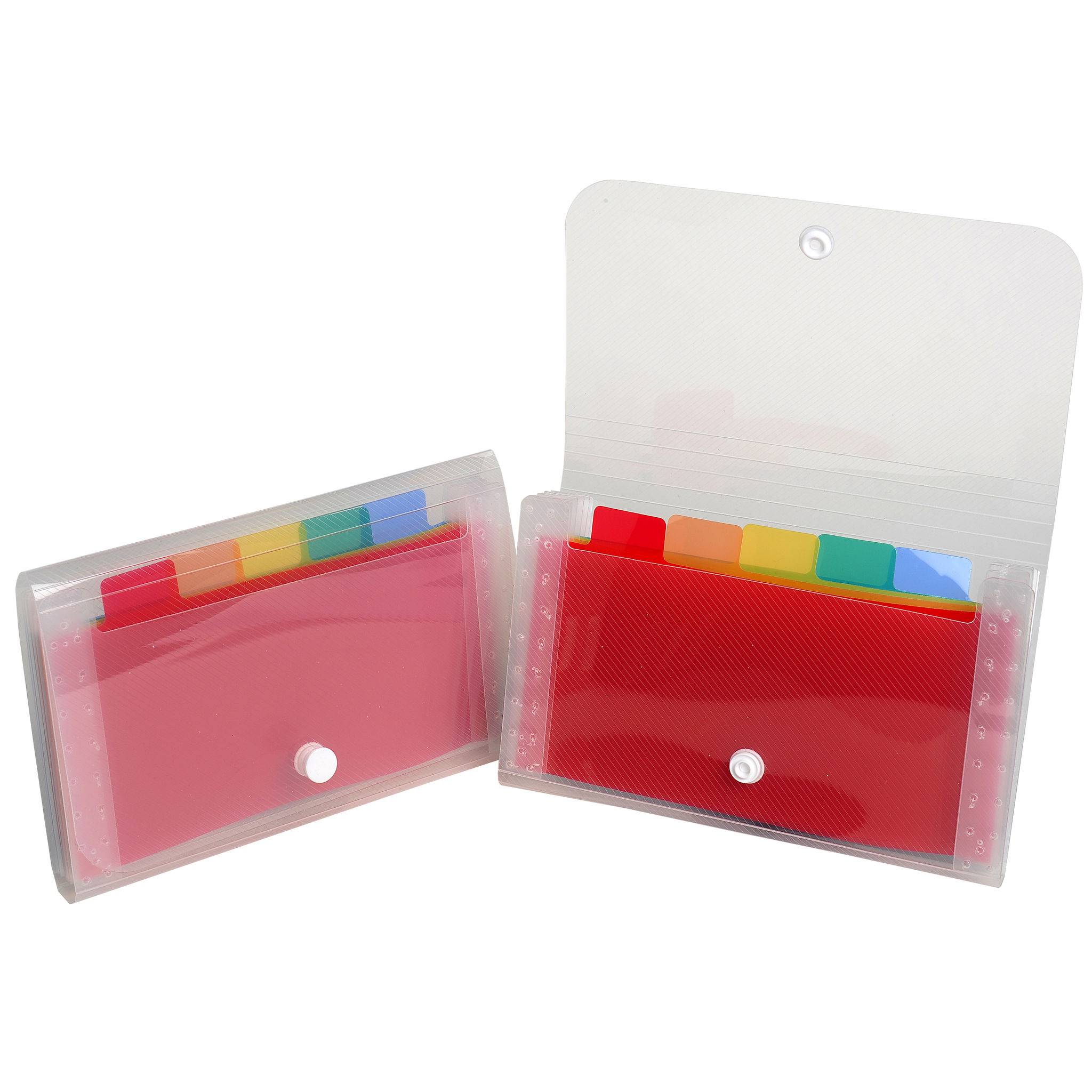 Exacompta 5x Fächermappe + 6 farbigen Fächern Crystal, 180x110, Kristall, 55498E