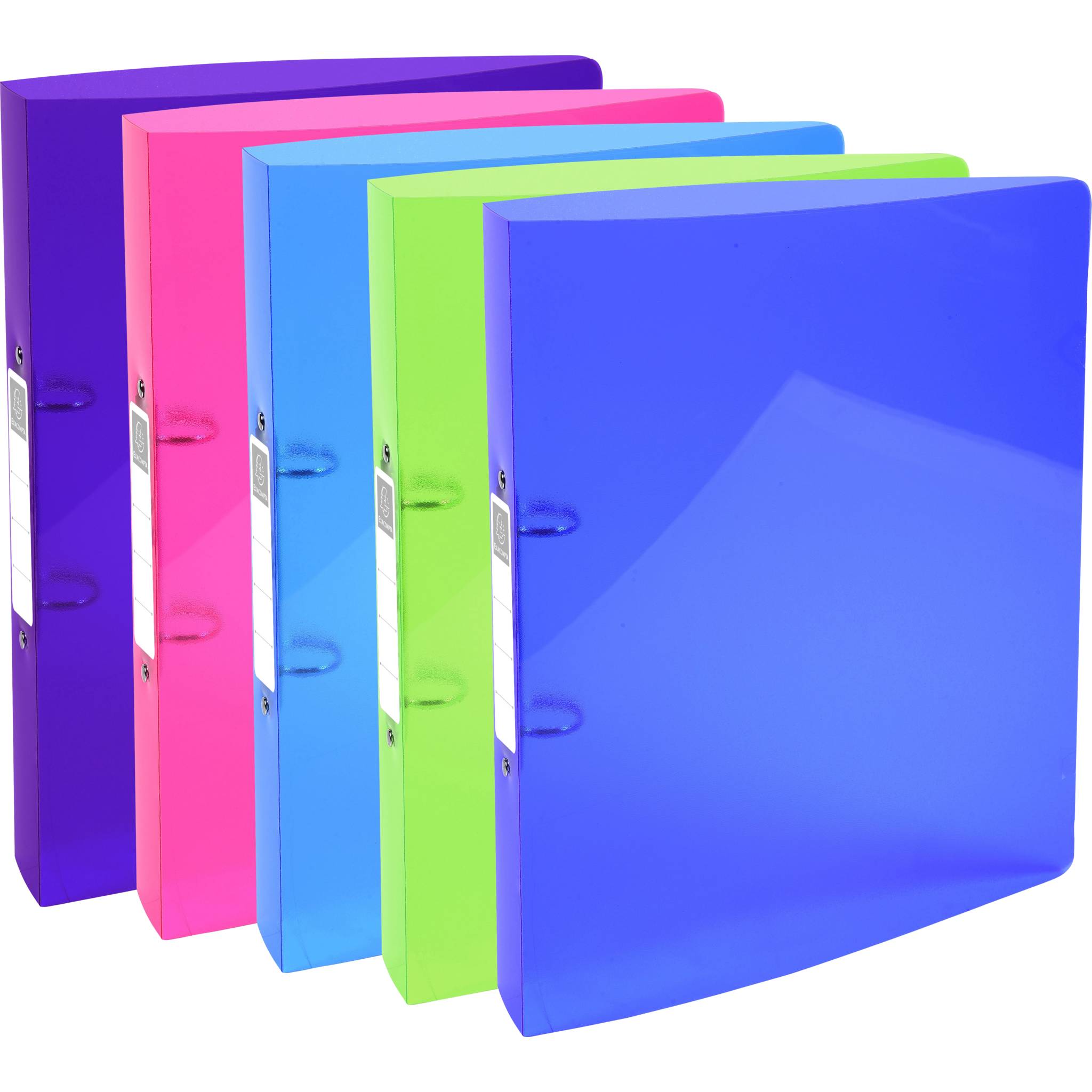 Exacompta 15x mittelfestes Ringbuch 2 Ringe PP 700µ PP- A4 Maxi sortiert 54780E