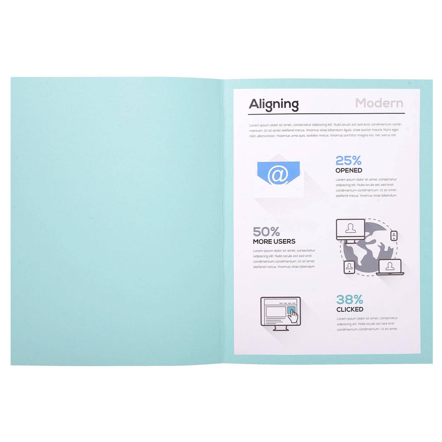 Exacompta 5x Pack 100 Aktendeckeln Recycling 220g A4 - Hellblau - 410006E