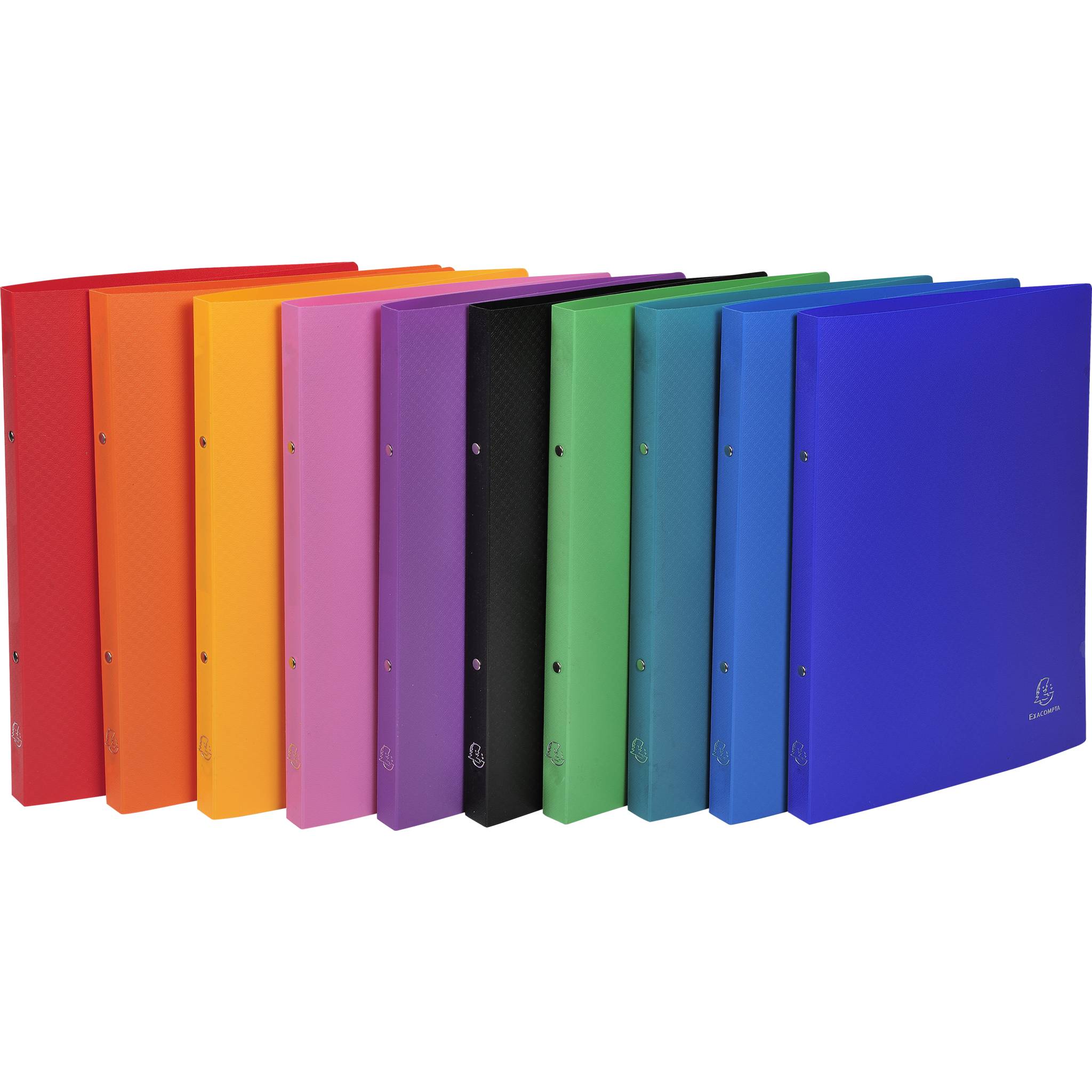 Exacompta 10x Ringbuch PP 500µ 2Ring 15mm Rücken 20mm A4 sortiert 541999E
