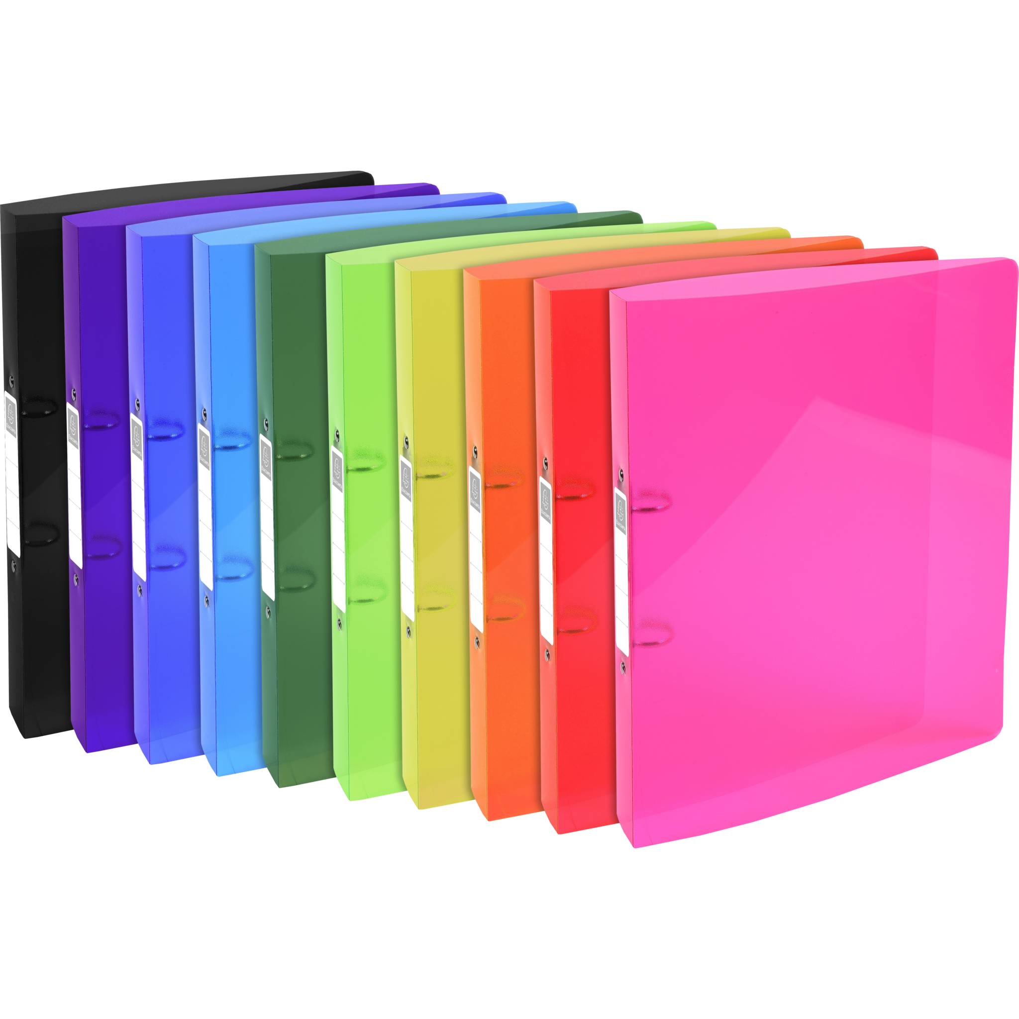 Exacompta 10x mittelfestes Ringbuch 2 Ringe PP 700µ PP- A4 Maxi sortiert 54770E