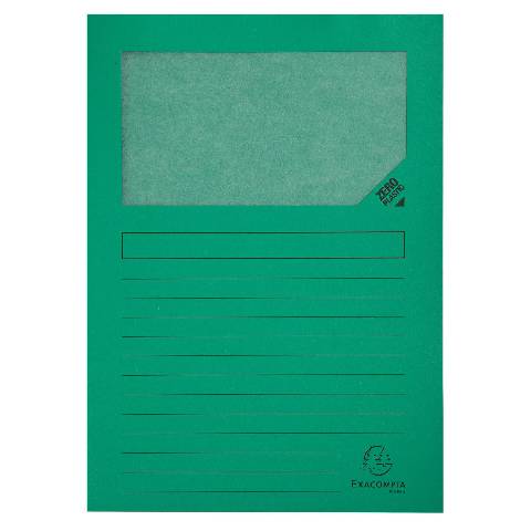 Exacompta 4x 100 Fenstermappen, A4, 160g, plastikfrei, Intensivgrün, 50103E
