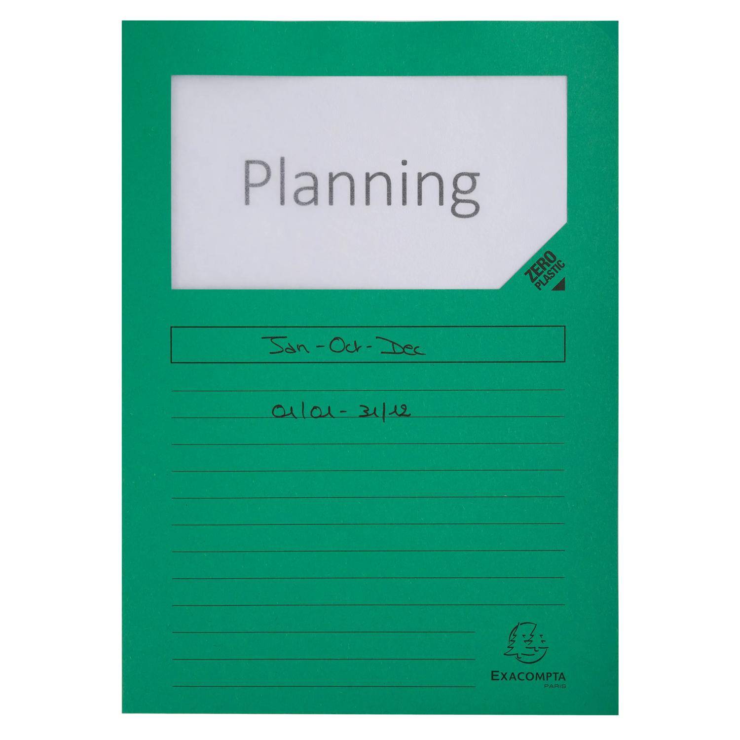 Exacompta 4x 100 Fenstermappen, A4, 160g, plastikfrei, Intensivgrün, 50103E
