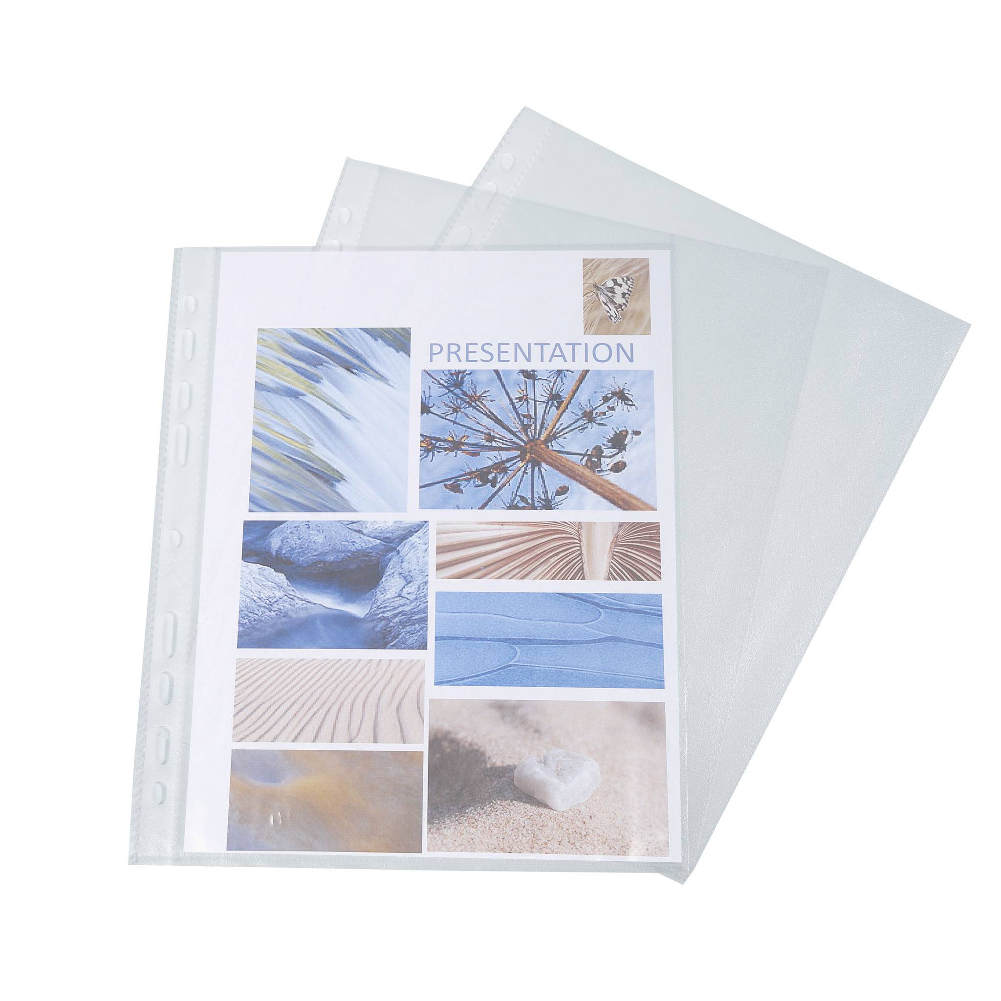 Exacompta 10x Pack 100 Prospekthüllen PP genarbt 50µ, A5, Kristall, 51000E