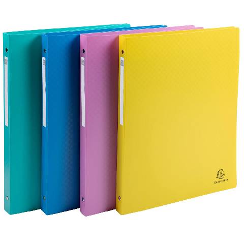 Exacompta 20x Ringbuch A4 Polypropylen + 4 Ringen 15mm, Young, sortiert, 51190E