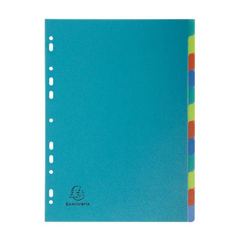 Exacompta 15x Register Recycling PP 300µ + 12 Positionen, A4, sortiert, 2712E