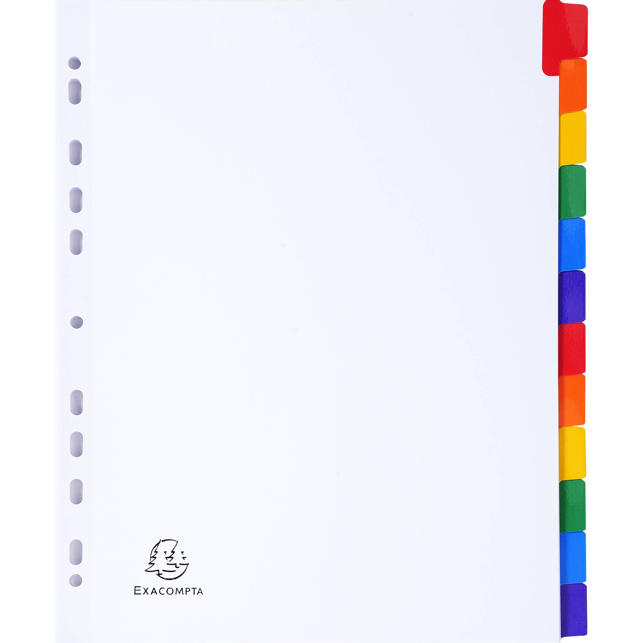 Exacompta 20x Register weißem Karton 160g 12 farbige Taben A4 Maxi Weiß 4312E