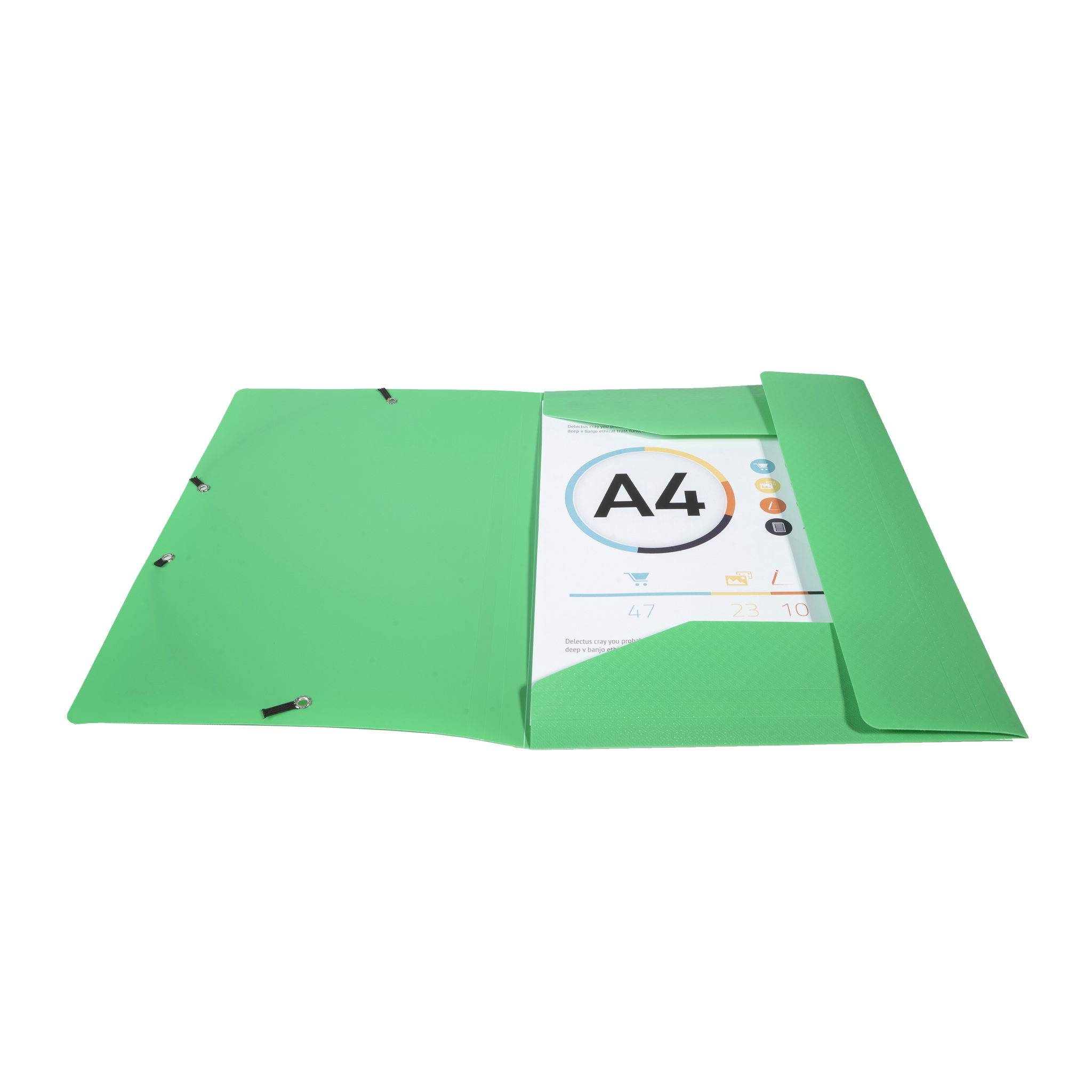 Exacompta 50x Sammelmappe +3 Klappen Gummizug PP 500µ A4 Hellgrün 55813E