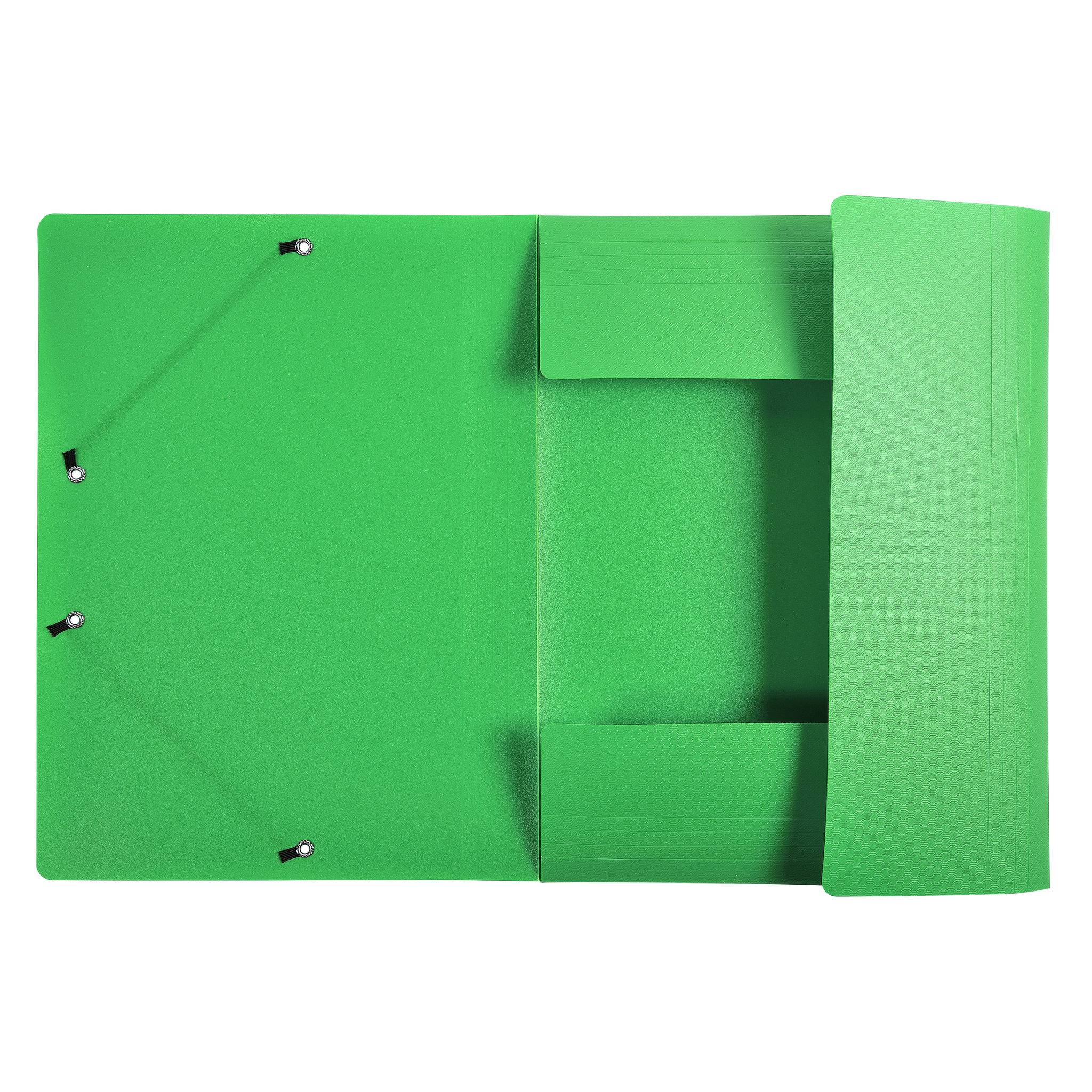 Exacompta 50x Sammelmappe +3 Klappen Gummizug PP 500µ A4 Hellgrün 55813E