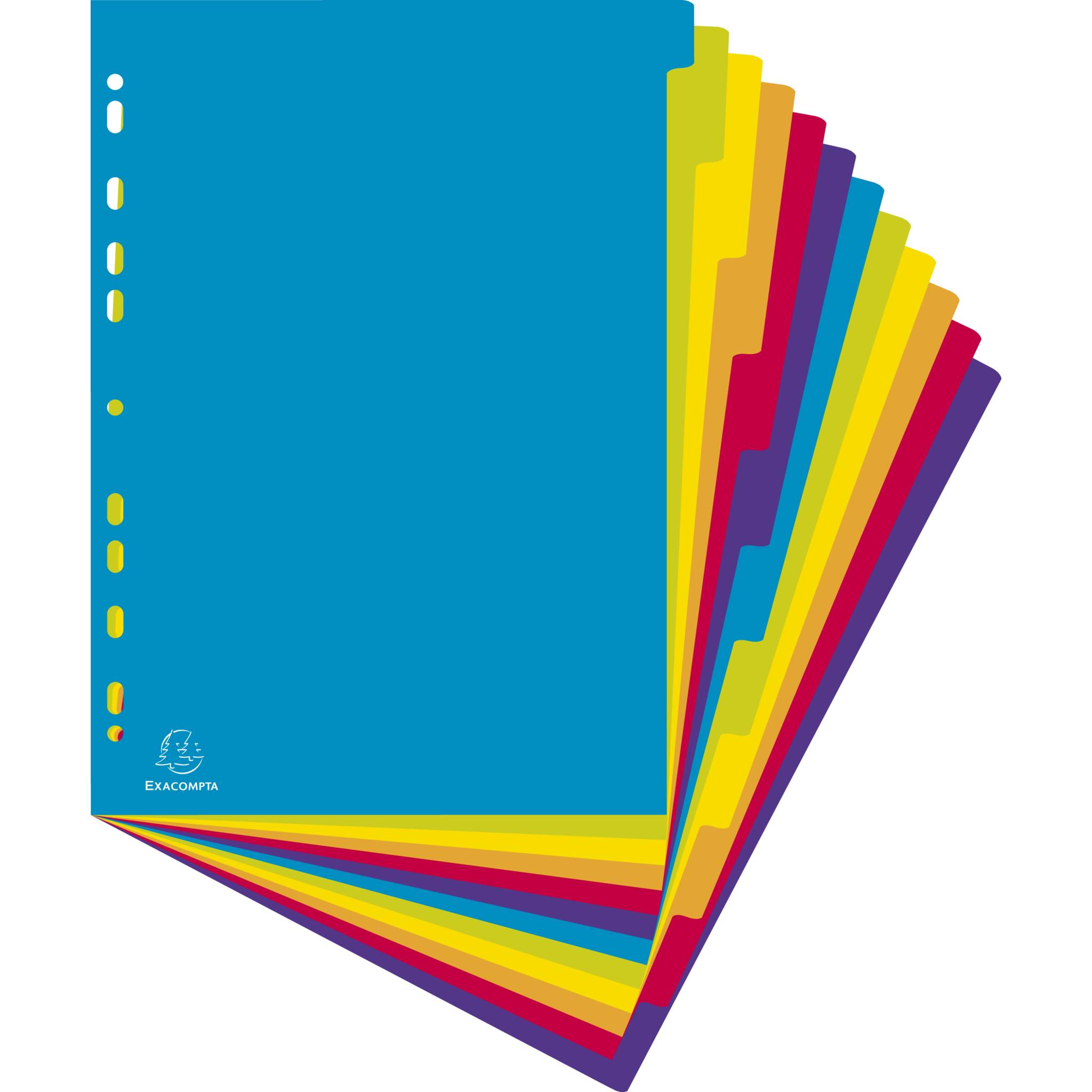 Exacompta 15x Register farbigen Taben PP 300µ 12teilig A4 Maxi Transluzent 3812E
