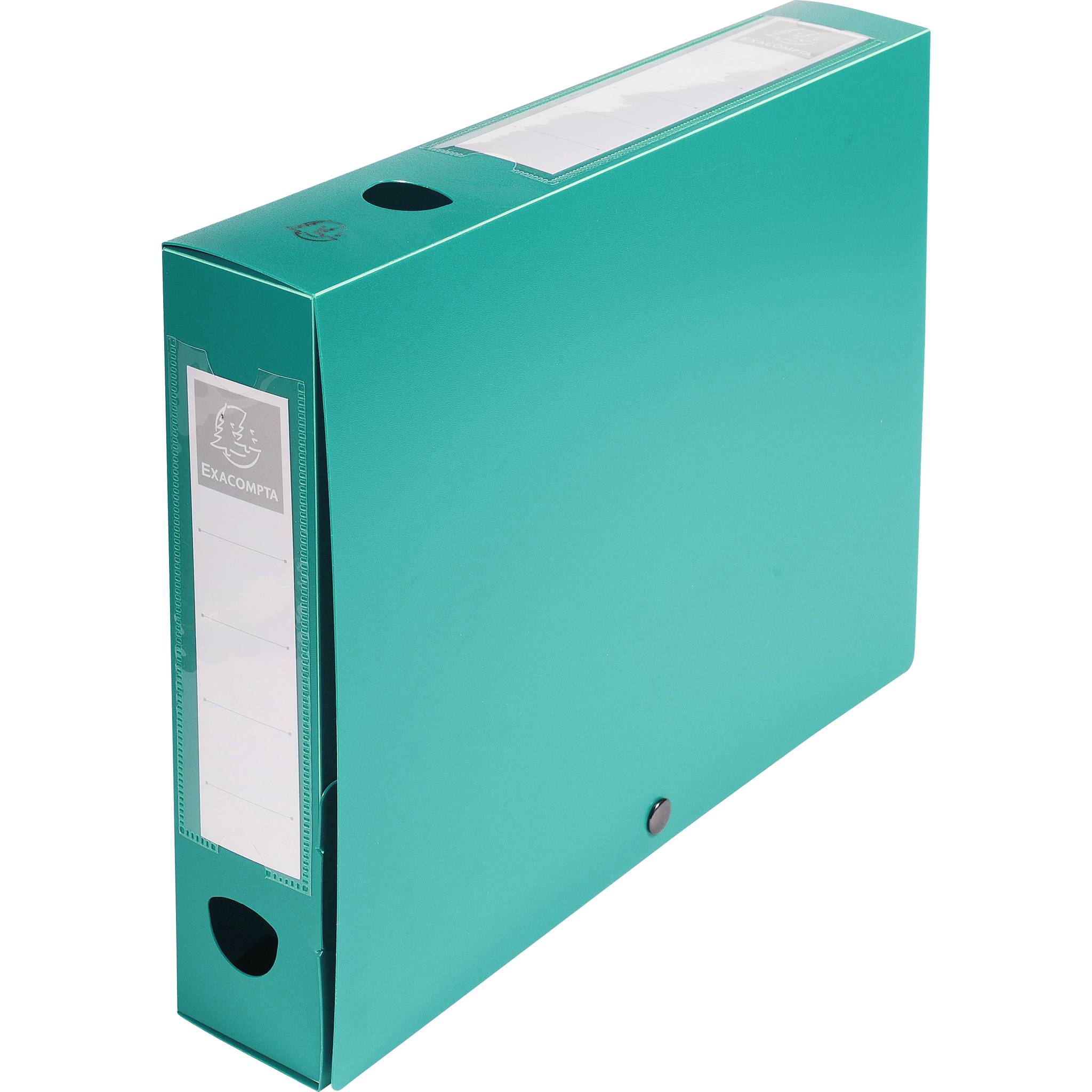 Exacompta 10x Archivbox + Knopf, PP 700µ, Rücken 60mm, A4, Grün, 59633E