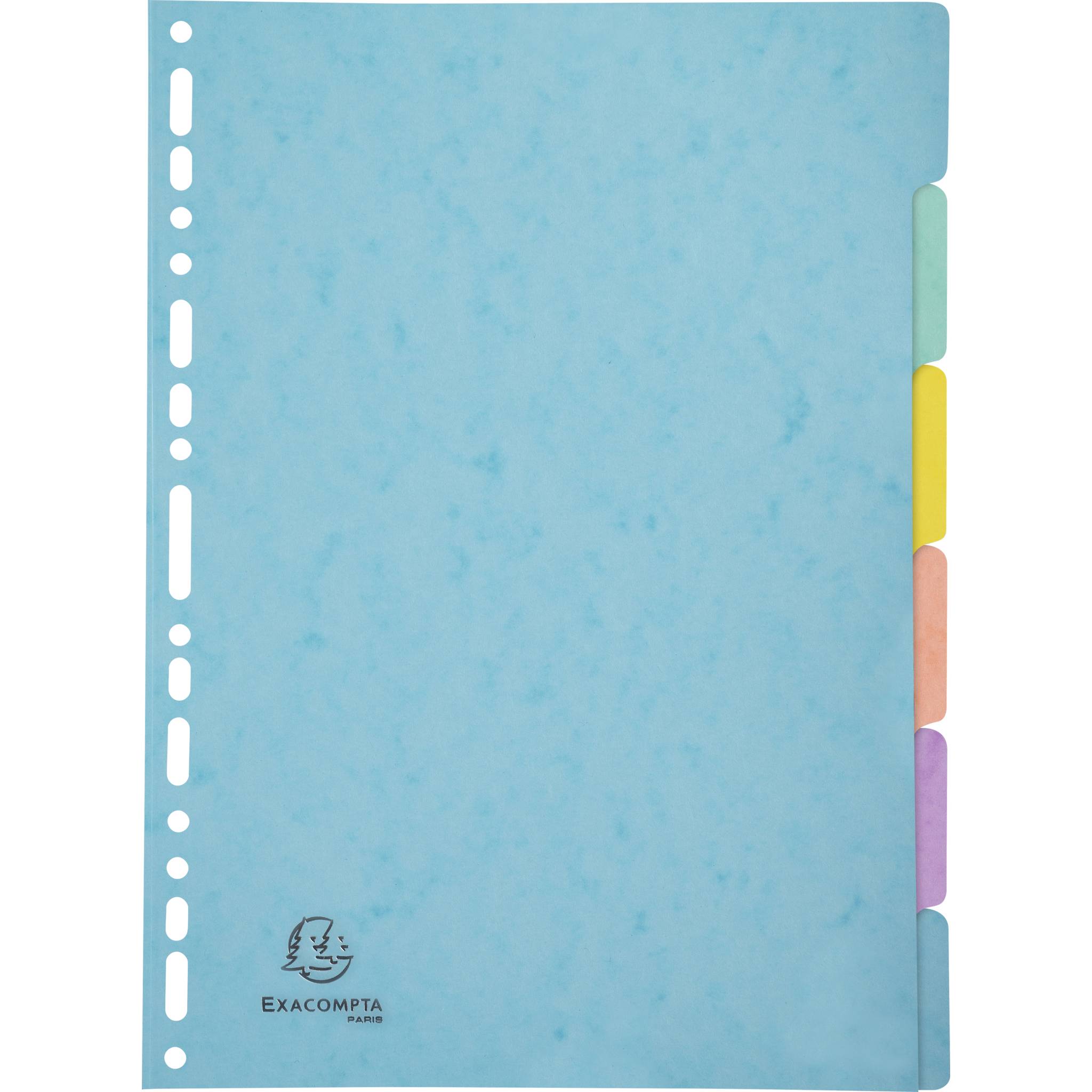 Exacompta 25x Register Karton 400g 6 neutrale Taben A4 Aquarel sortiert 7706E