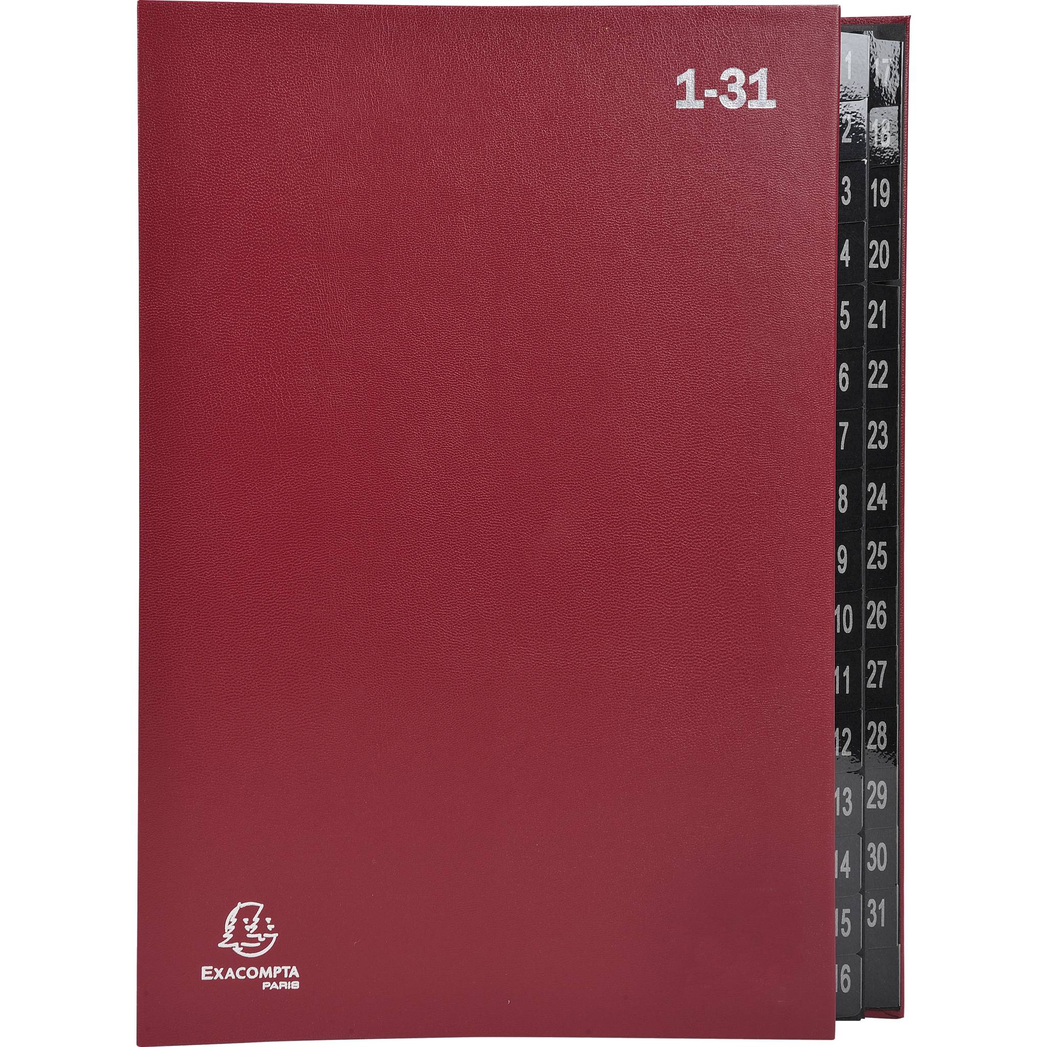 Exacompta 6x Pultordner Ordnungsmappe 32 Fächern RC-Karton 1-31 A4 Rot 57035E