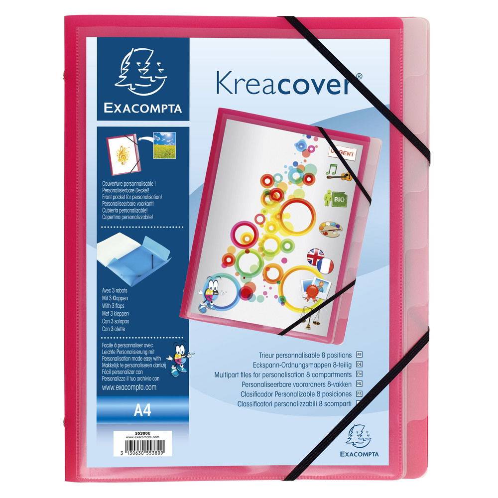 Exacompta 10x Eckspann-Ordnungsmappe 3 Klappen A4 sortiert 55380E