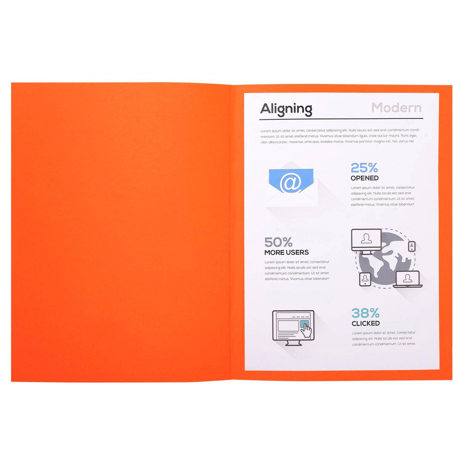 Exacompta 5x Pack 100 Aktendeckeln Recycling 220g A4 - Orange - 410007E