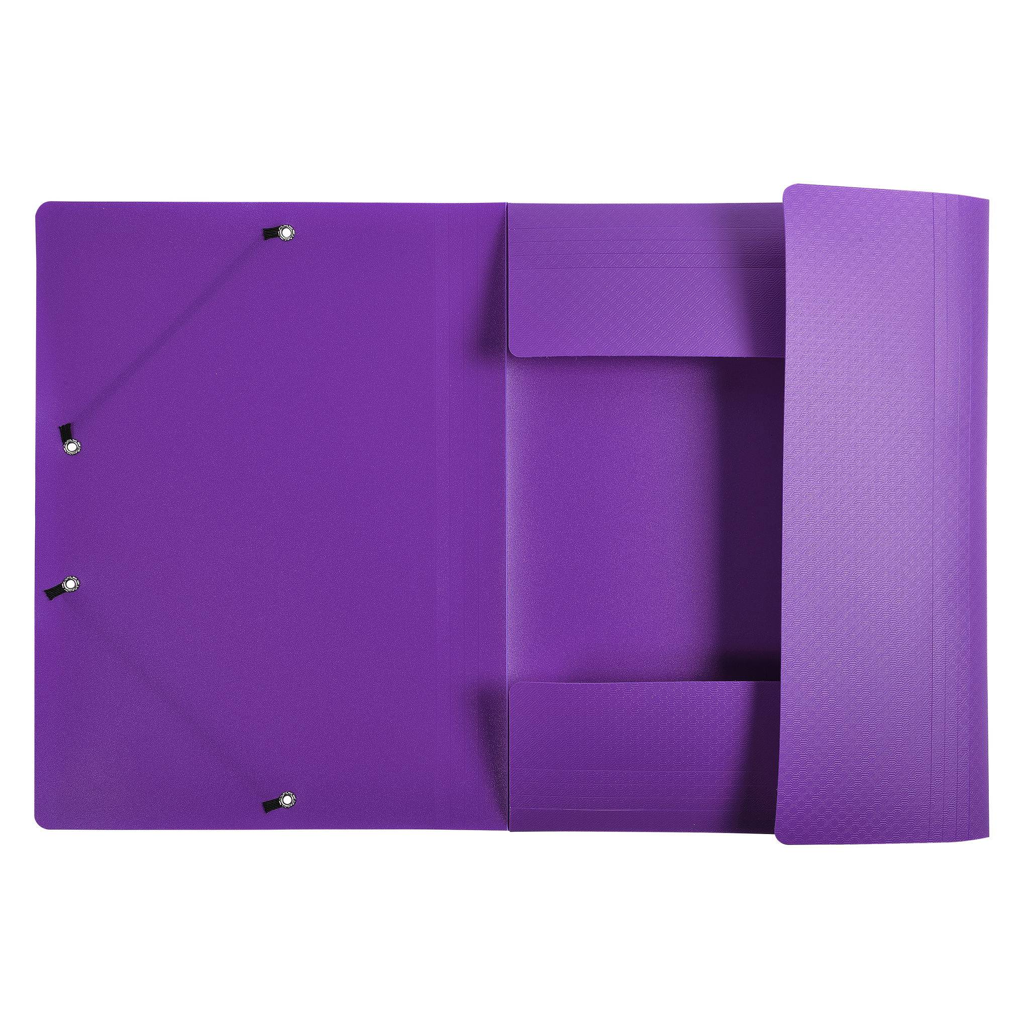 Exacompta 50x Sammelmappe +3 Klappen Gummizug PP 500µ A4 Violett 55818E