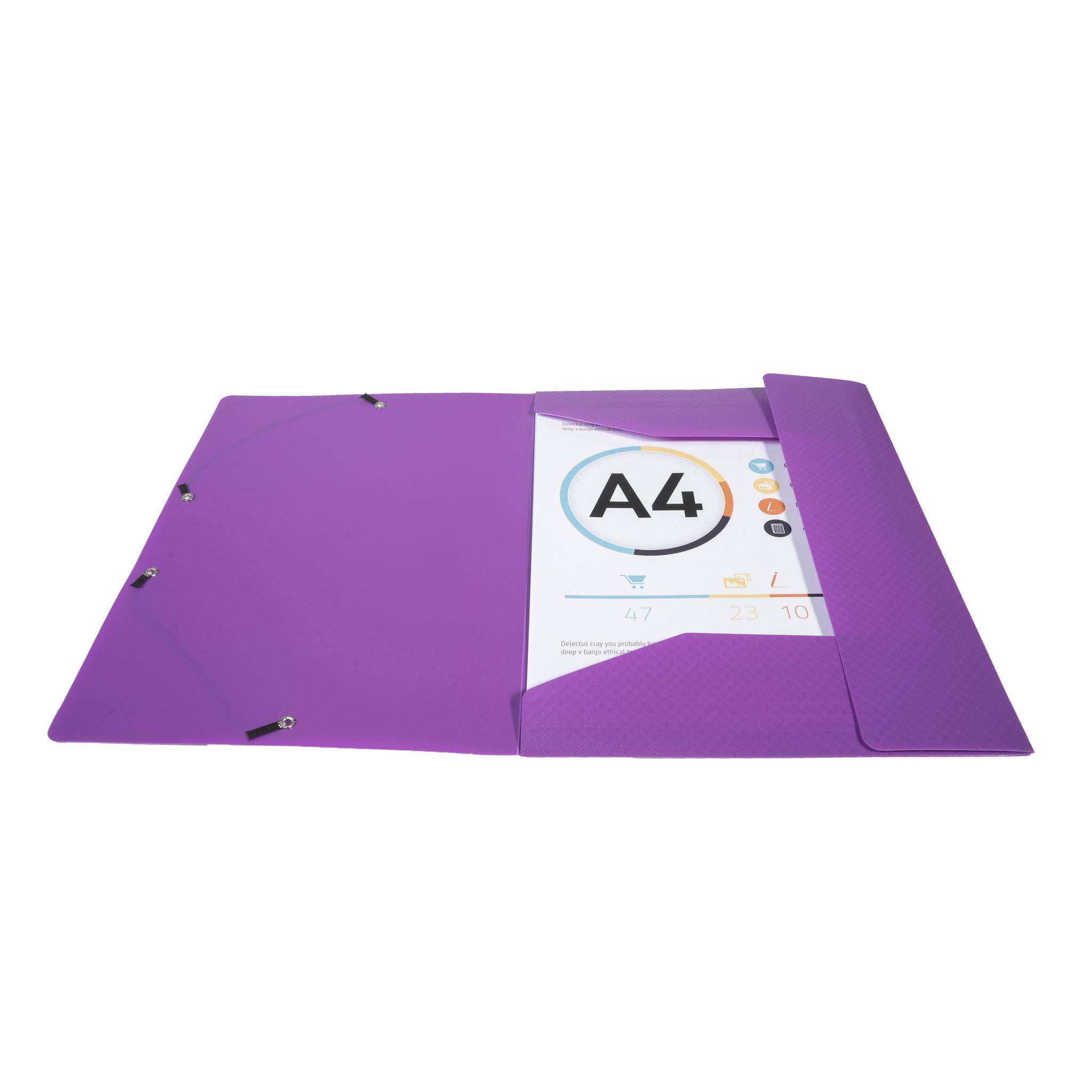 Exacompta 50x Sammelmappe +3 Klappen Gummizug PP 500µ A4 Violett 55818E