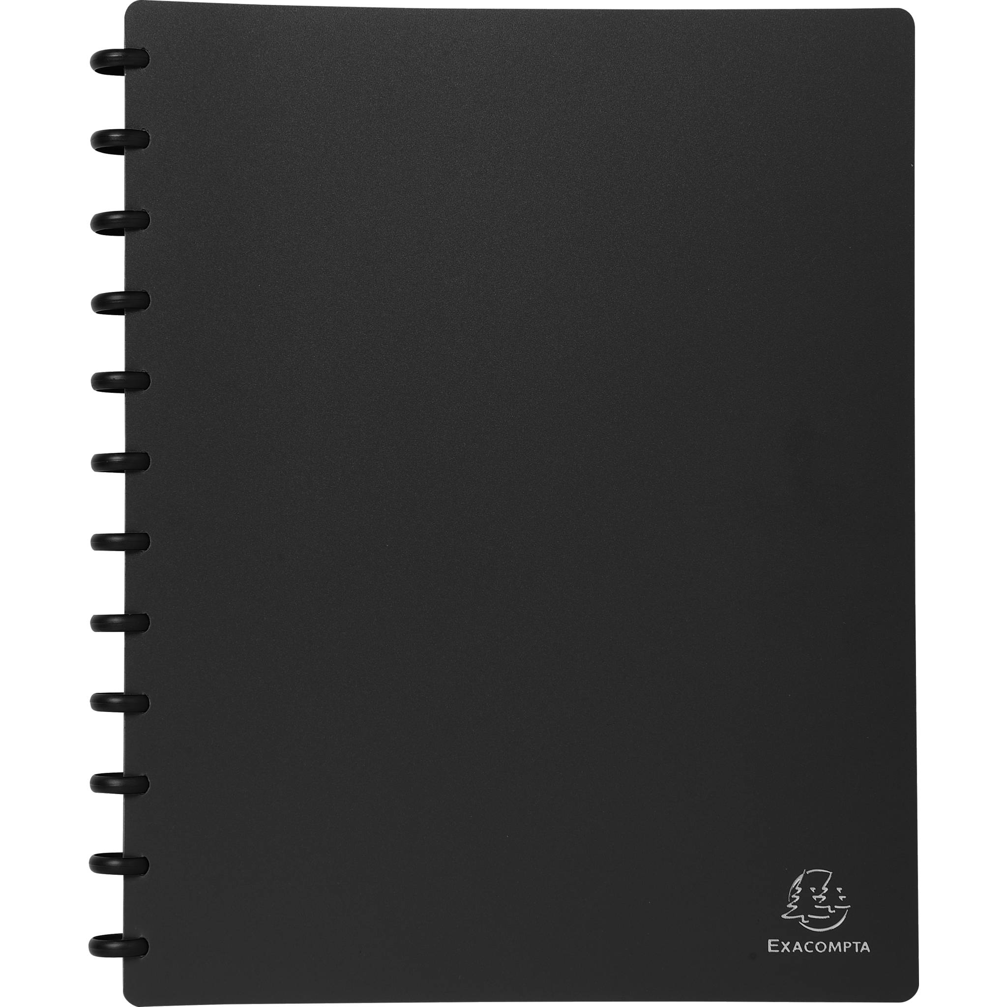 Exacompta 4x Sichtmappe PP 800µ, 30 herausnehmbare Hüllen, A4, Schwarz, 86351E